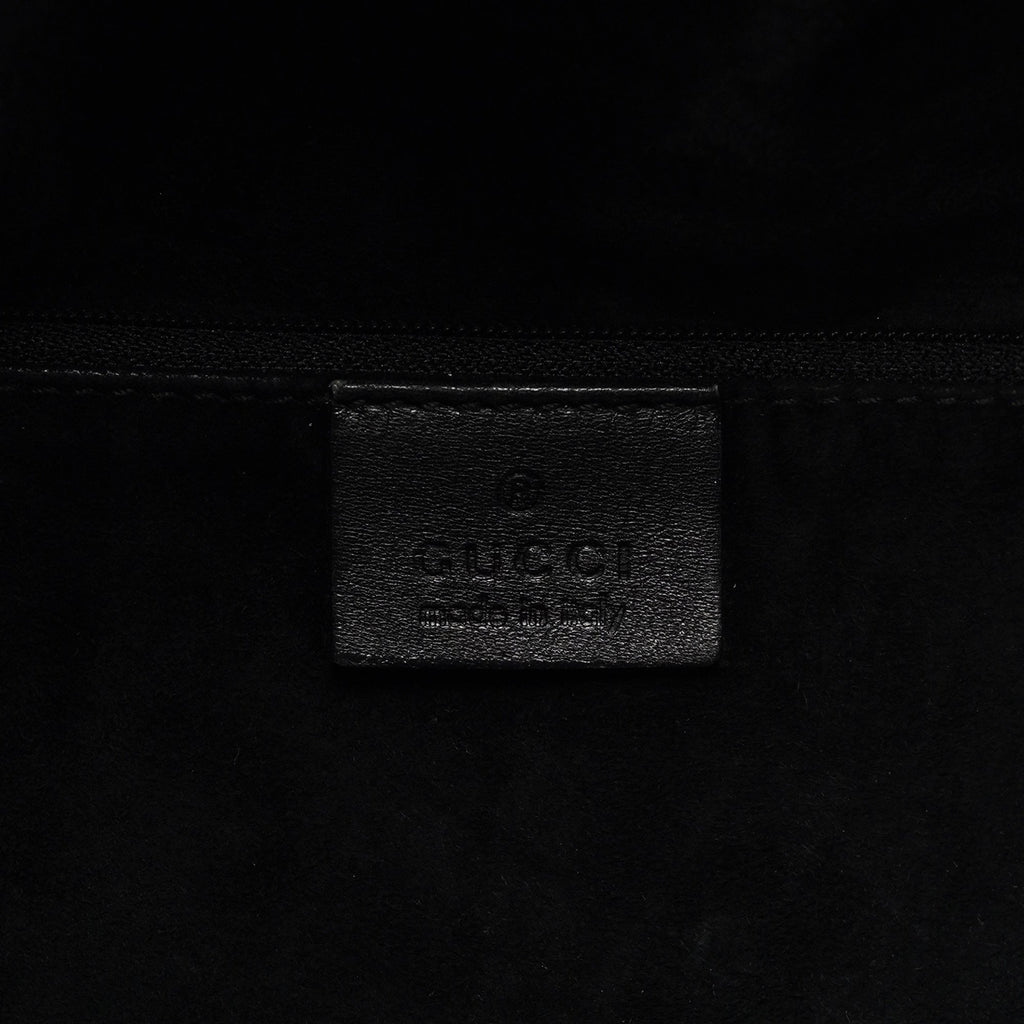 Black Leather Ruched Bag