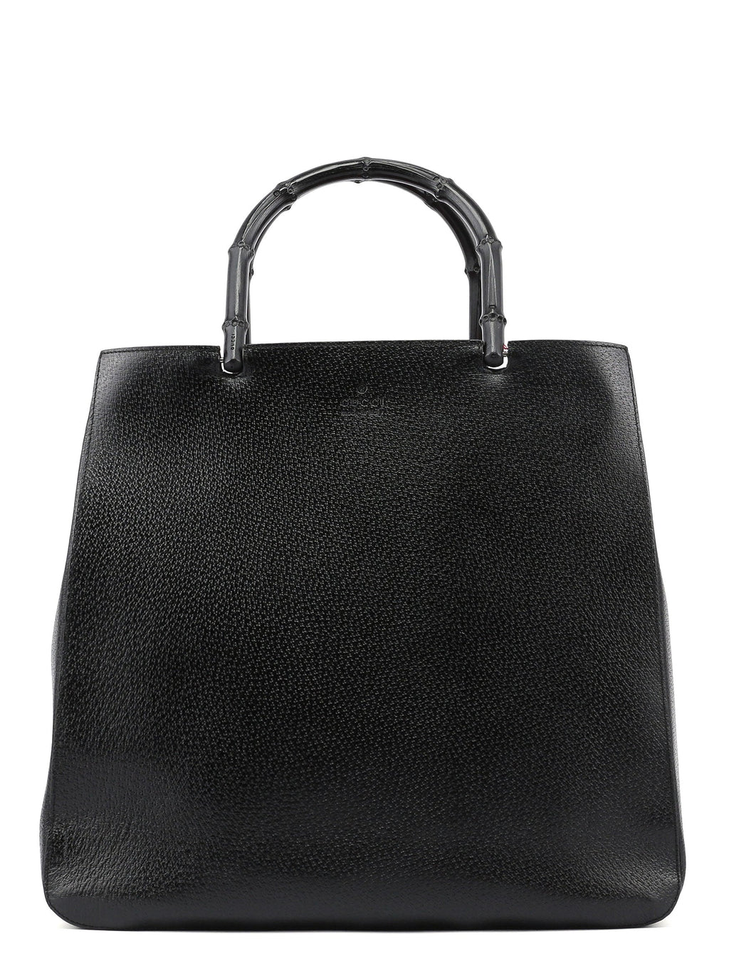 Black Leather Square G Bag