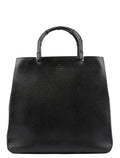 Black Leather Square G Bag