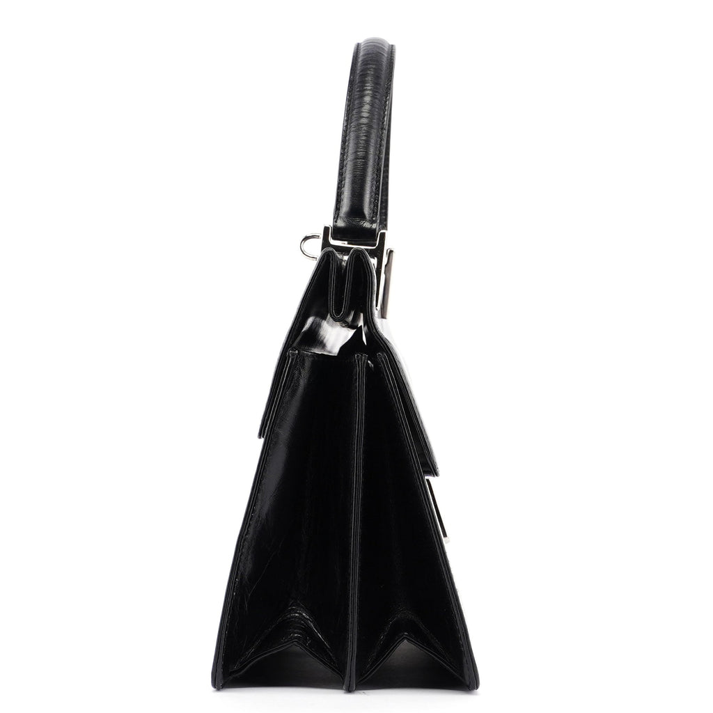 Black Leather Square G Bag