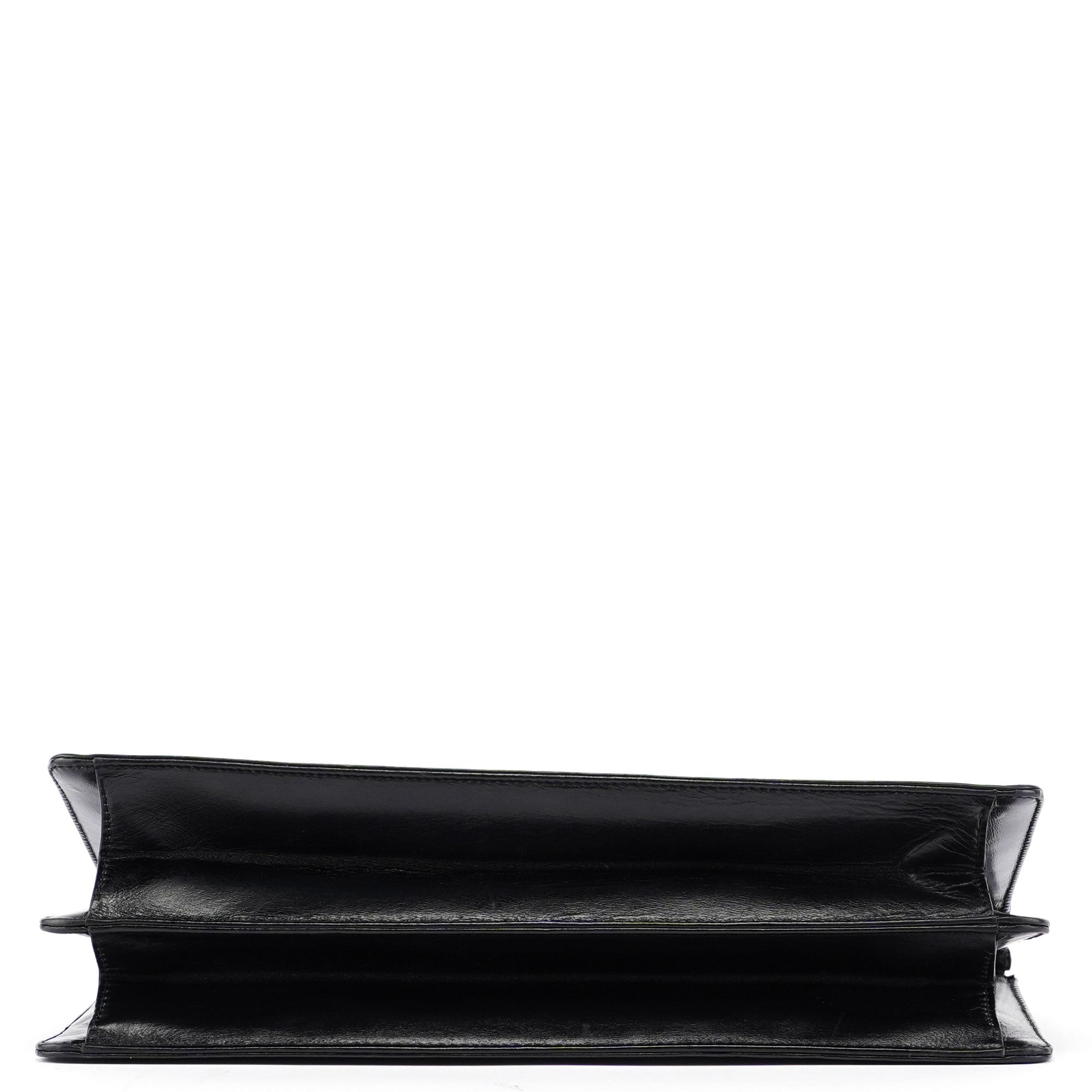 Black Leather Square G Bag