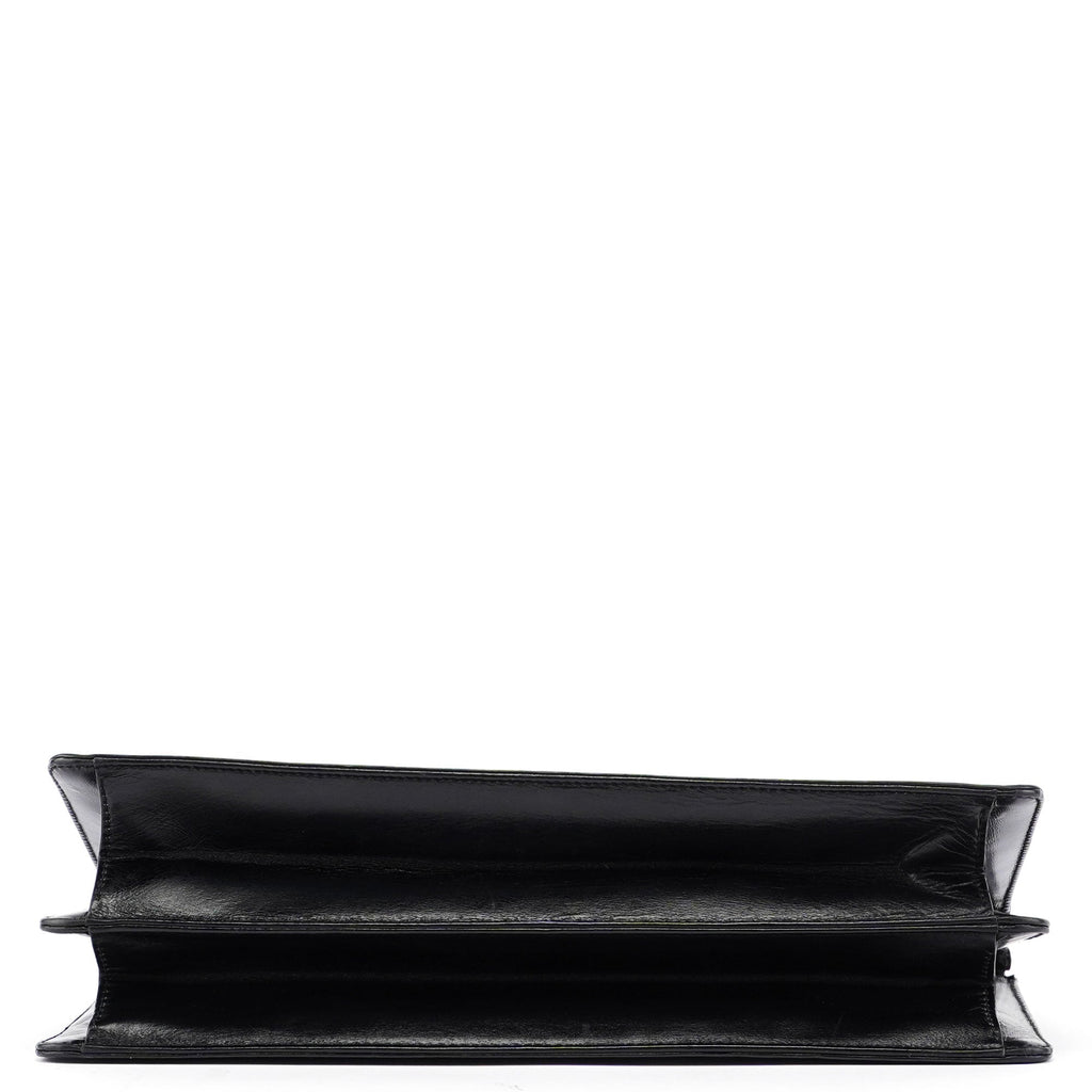Black Leather Square G Bag