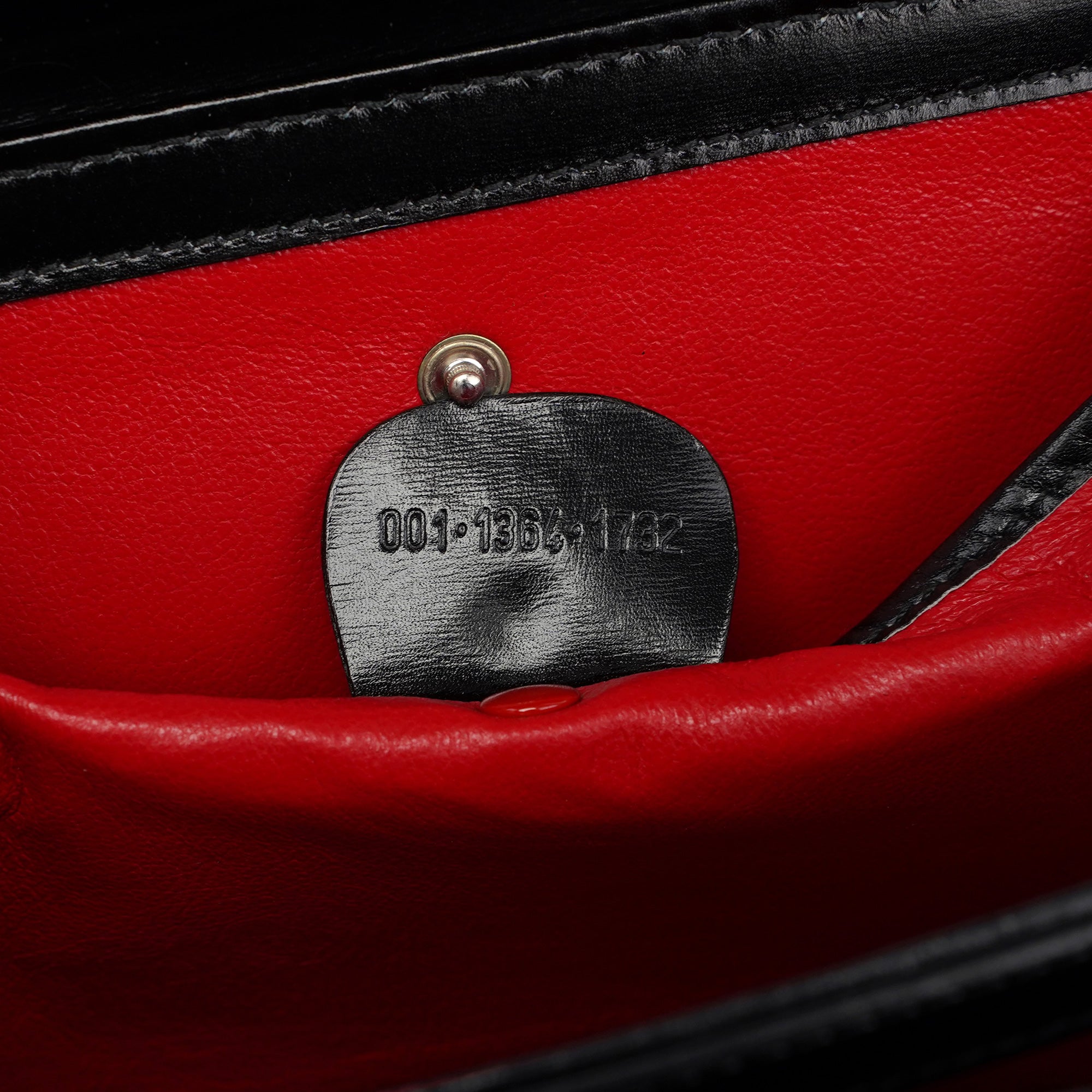 Black Leather Square G Bag