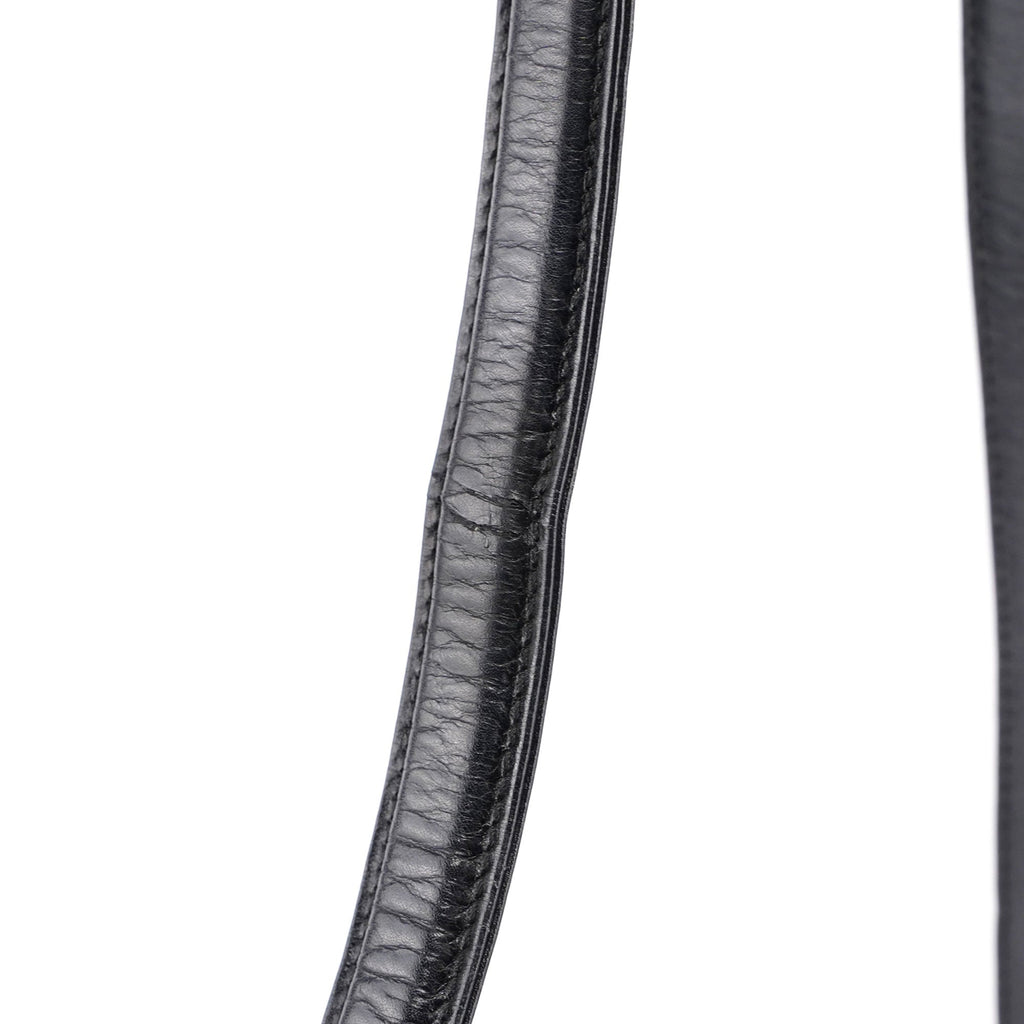 Black Leather Square G Bag