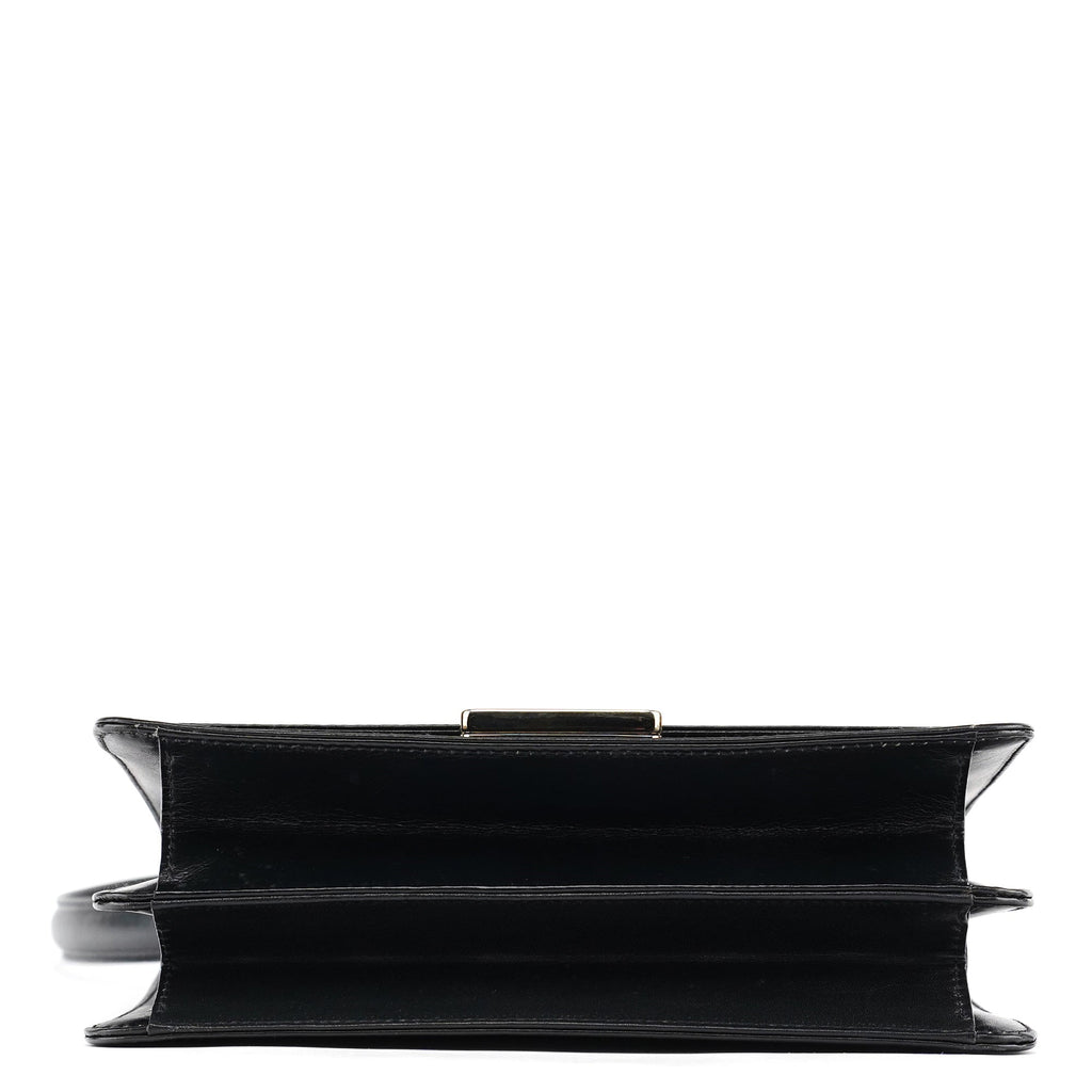Black Leather Square G Shoulder Bag