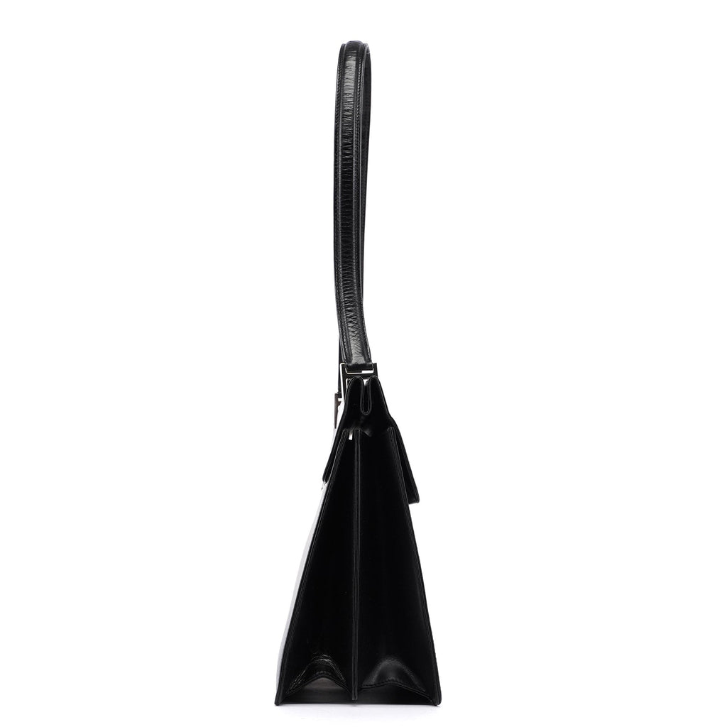 Black Leather Square G Shoulder Bag