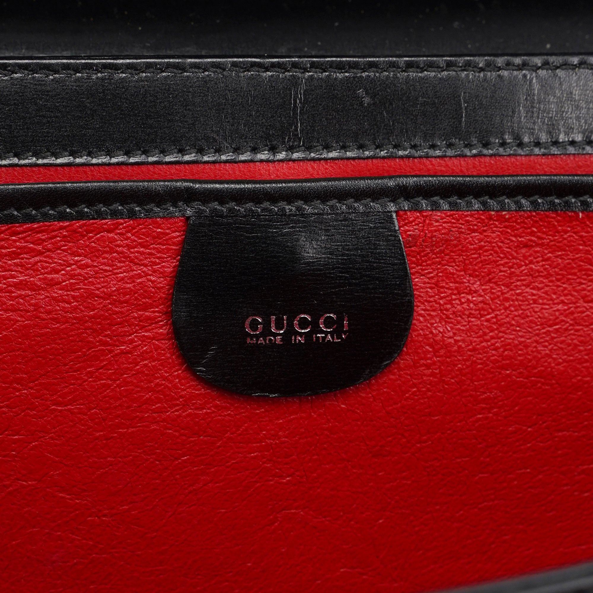 Black Leather Square G Shoulder Bag