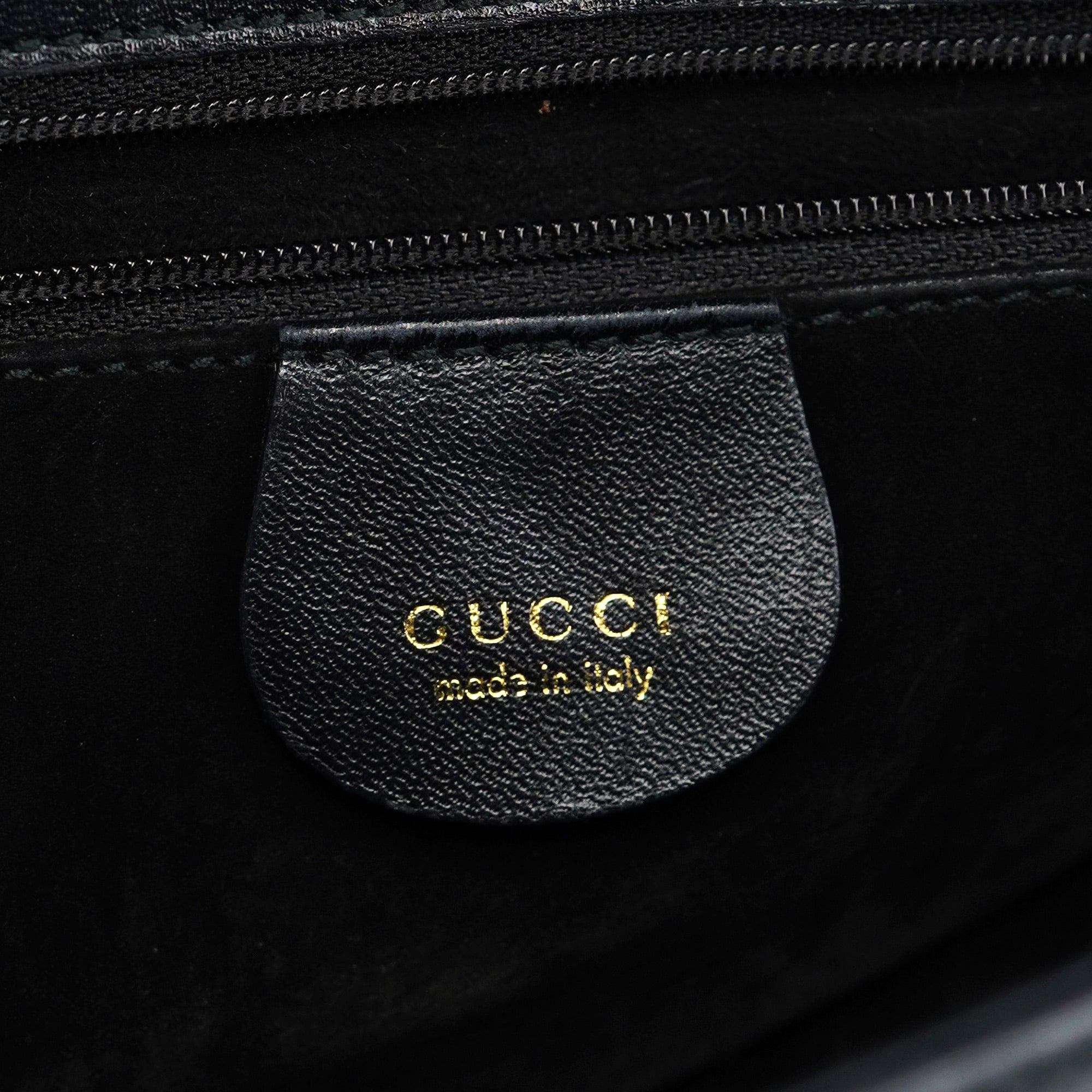 Black Leather Square G Shoulder Bag