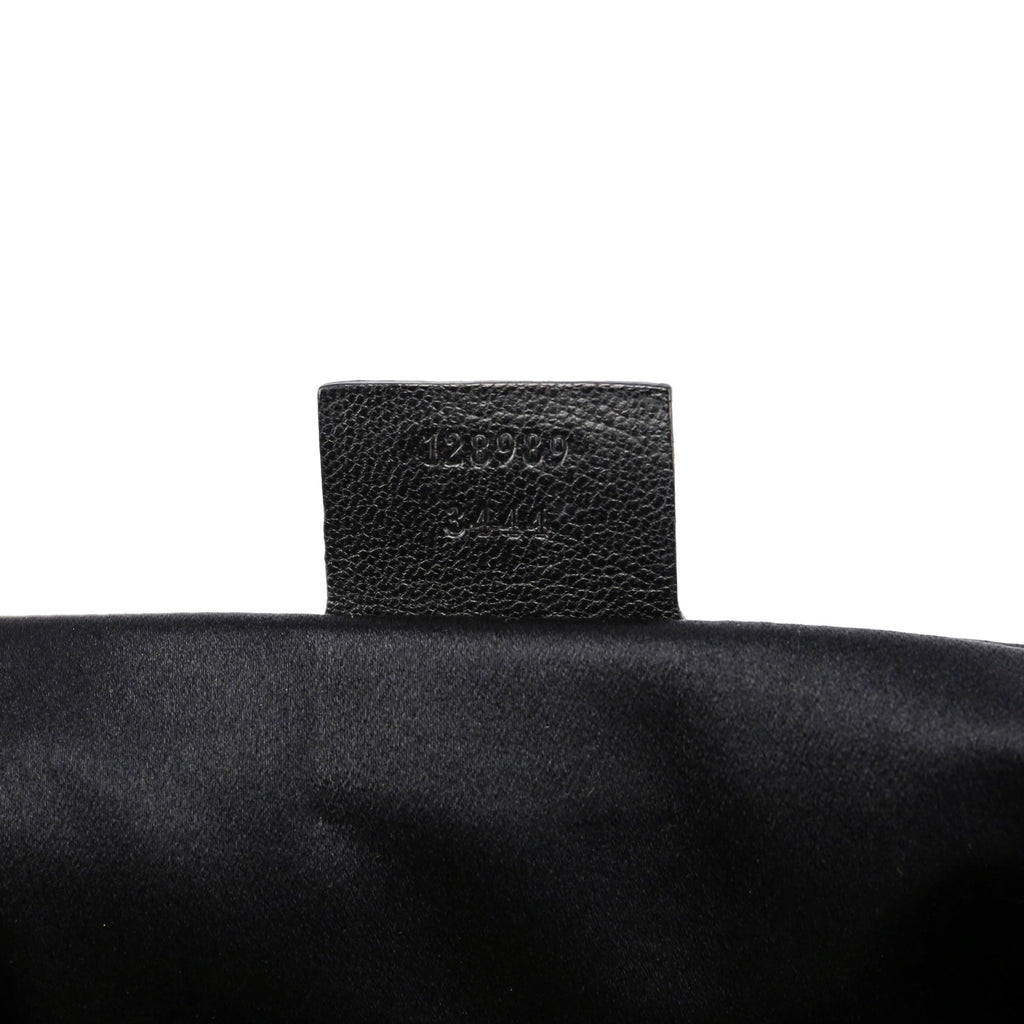 Black Leather Stripes Bamboo Bag