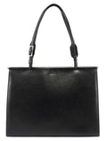 Black Leather Top Handle Bag