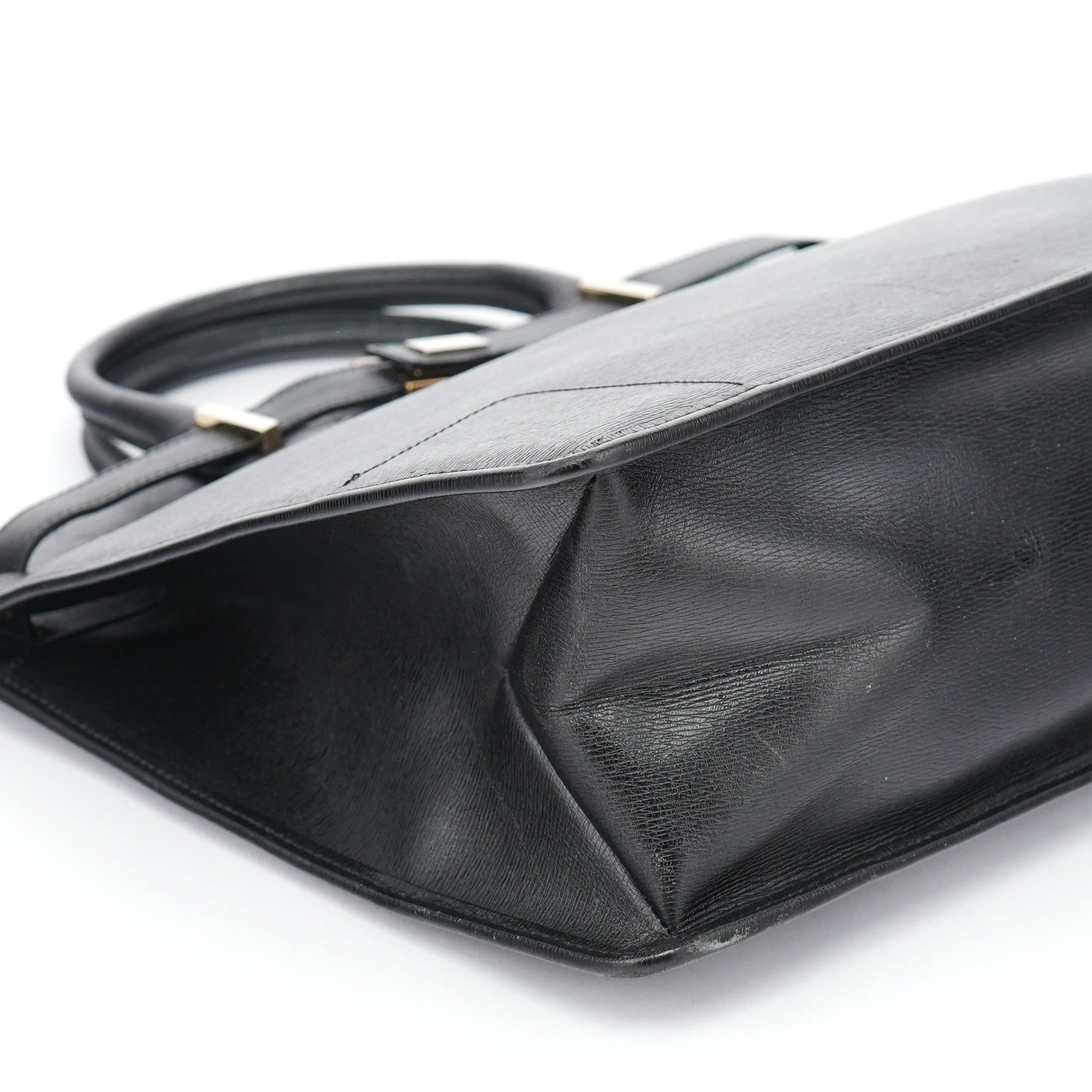 Black Leather Tote Bag