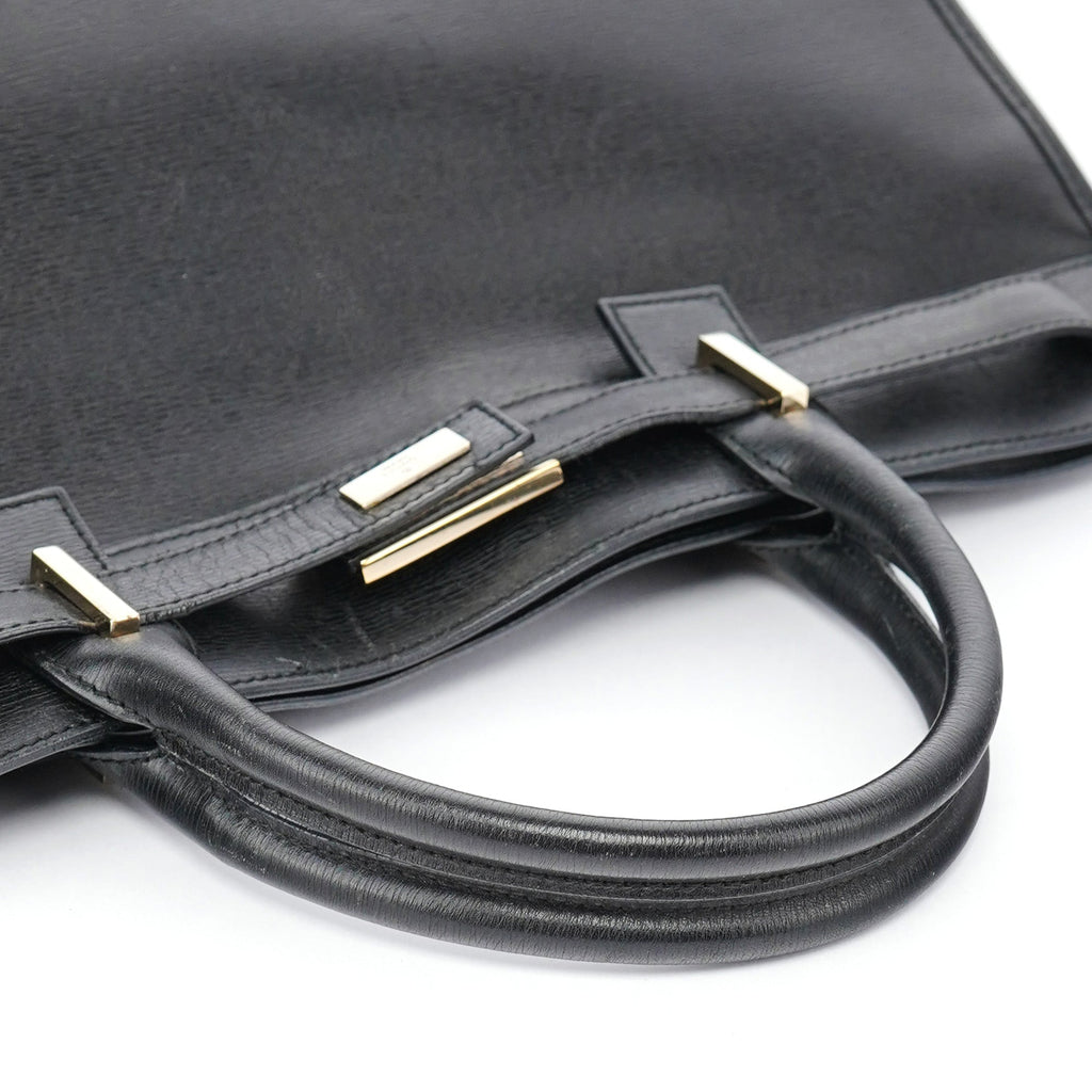Black Leather Tote Bag