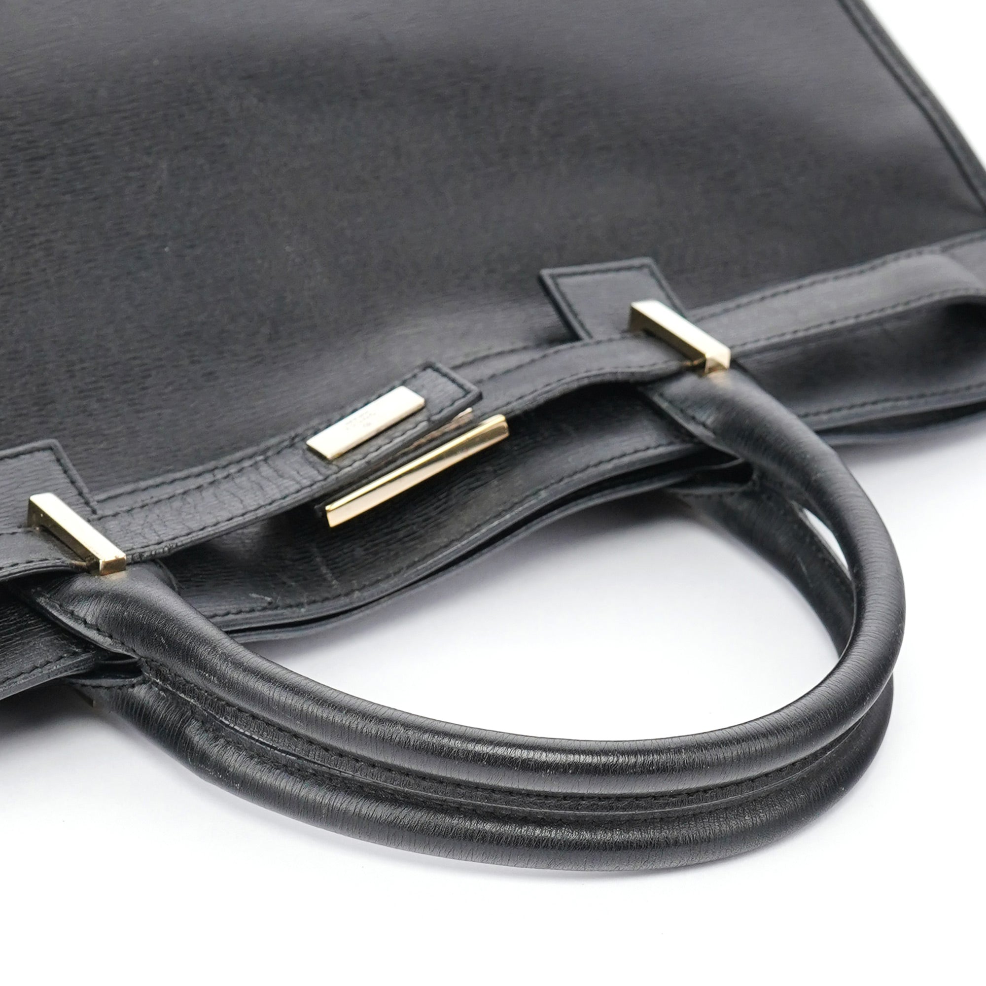 Black Leather Tote Bag