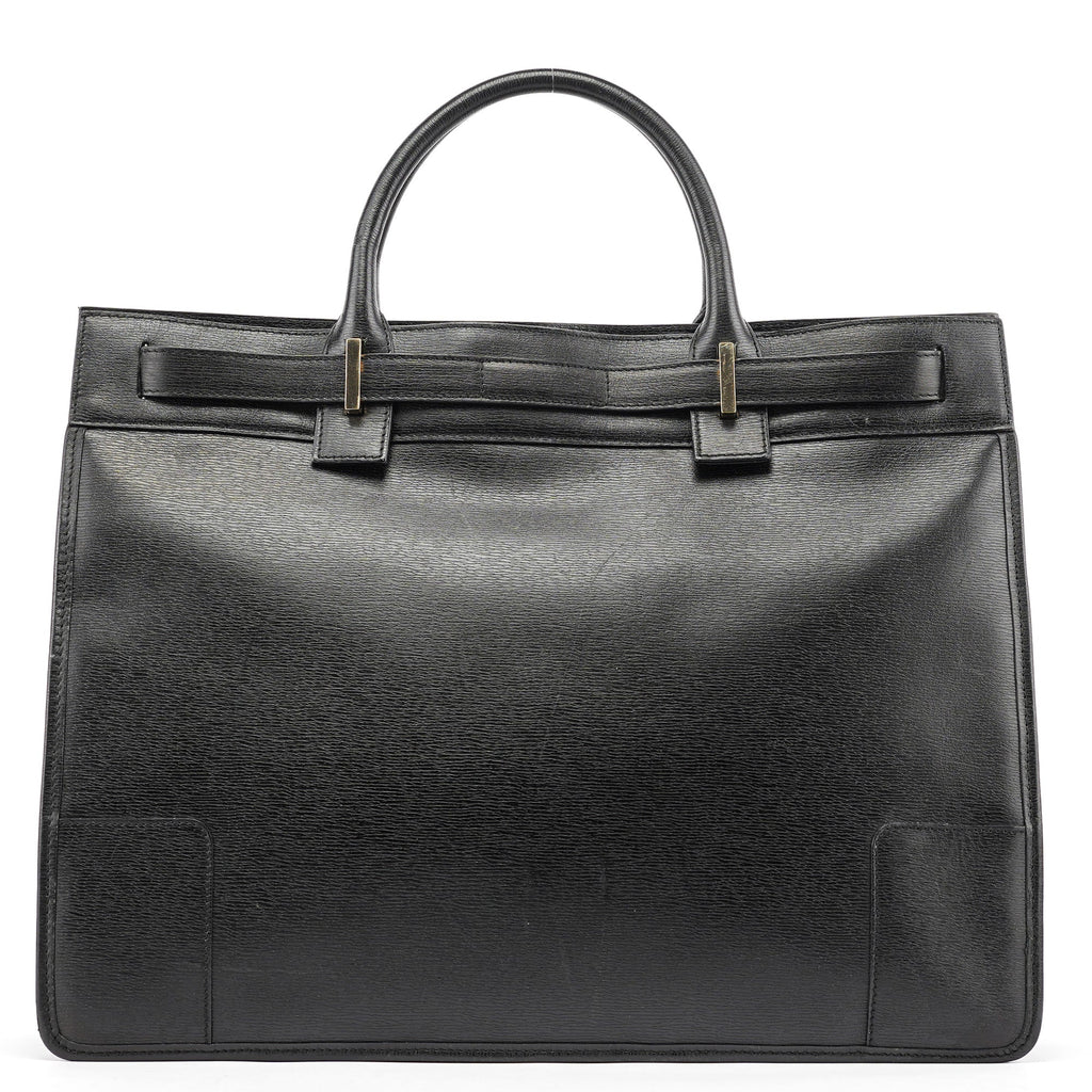 Black Leather Tote Bag