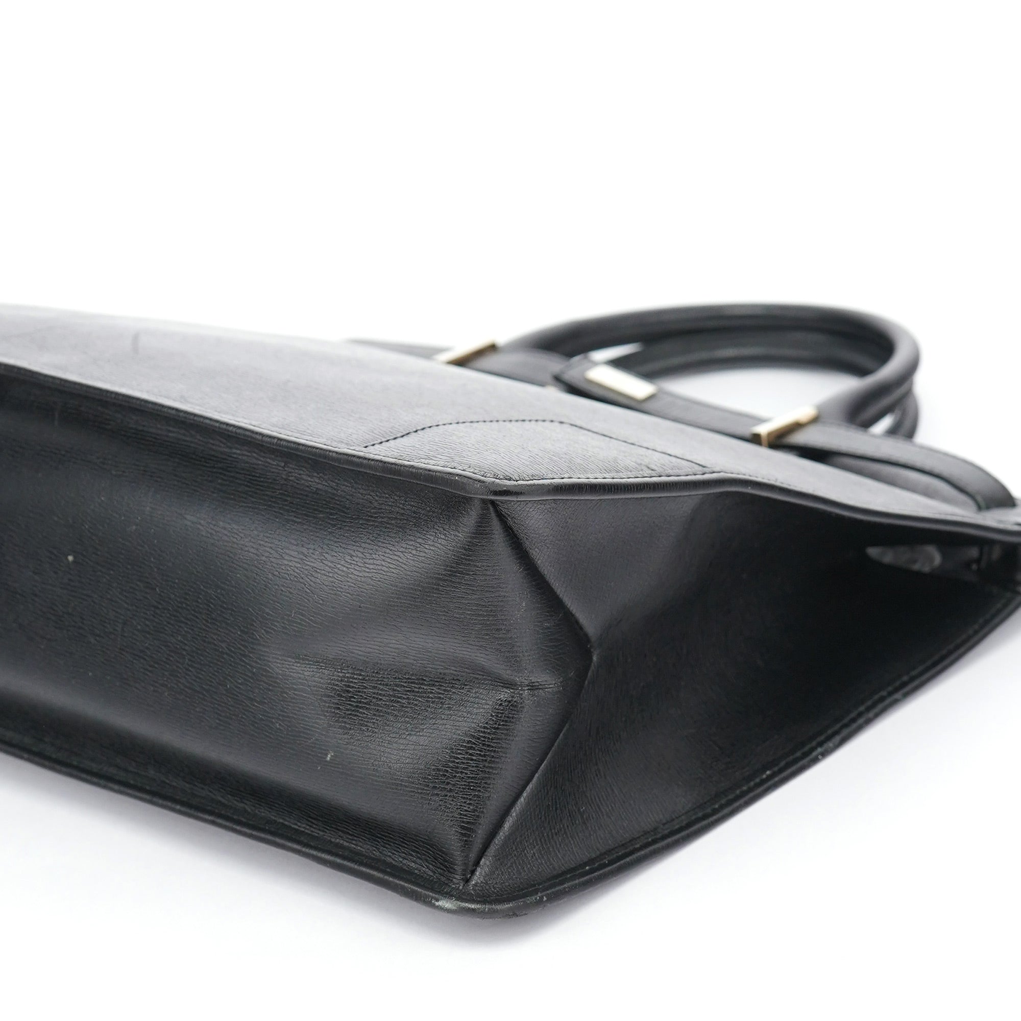 Black Leather Tote Bag