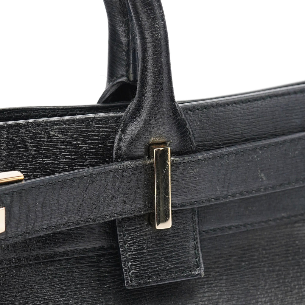 Black Leather Tote Bag