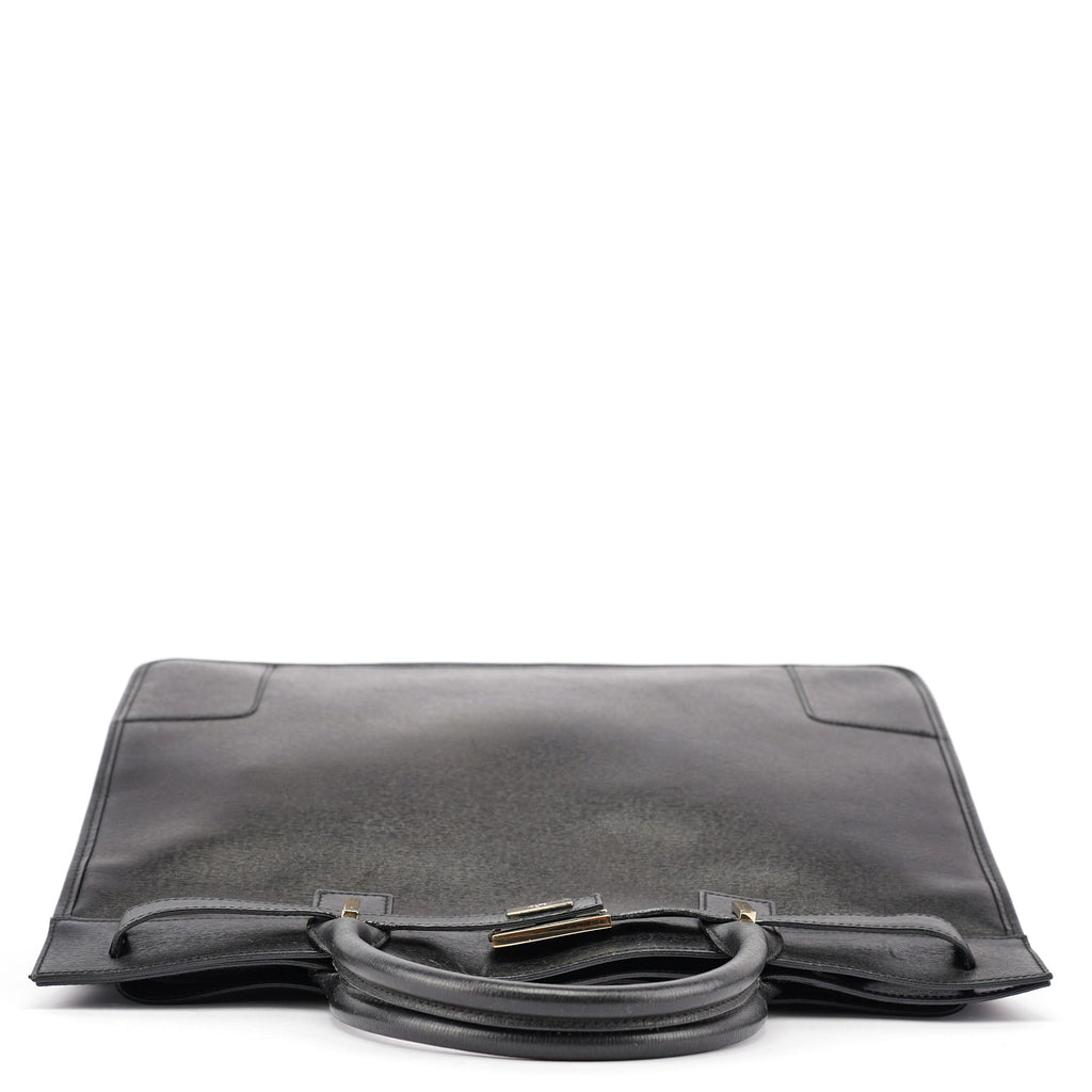 Black Leather Tote Bag