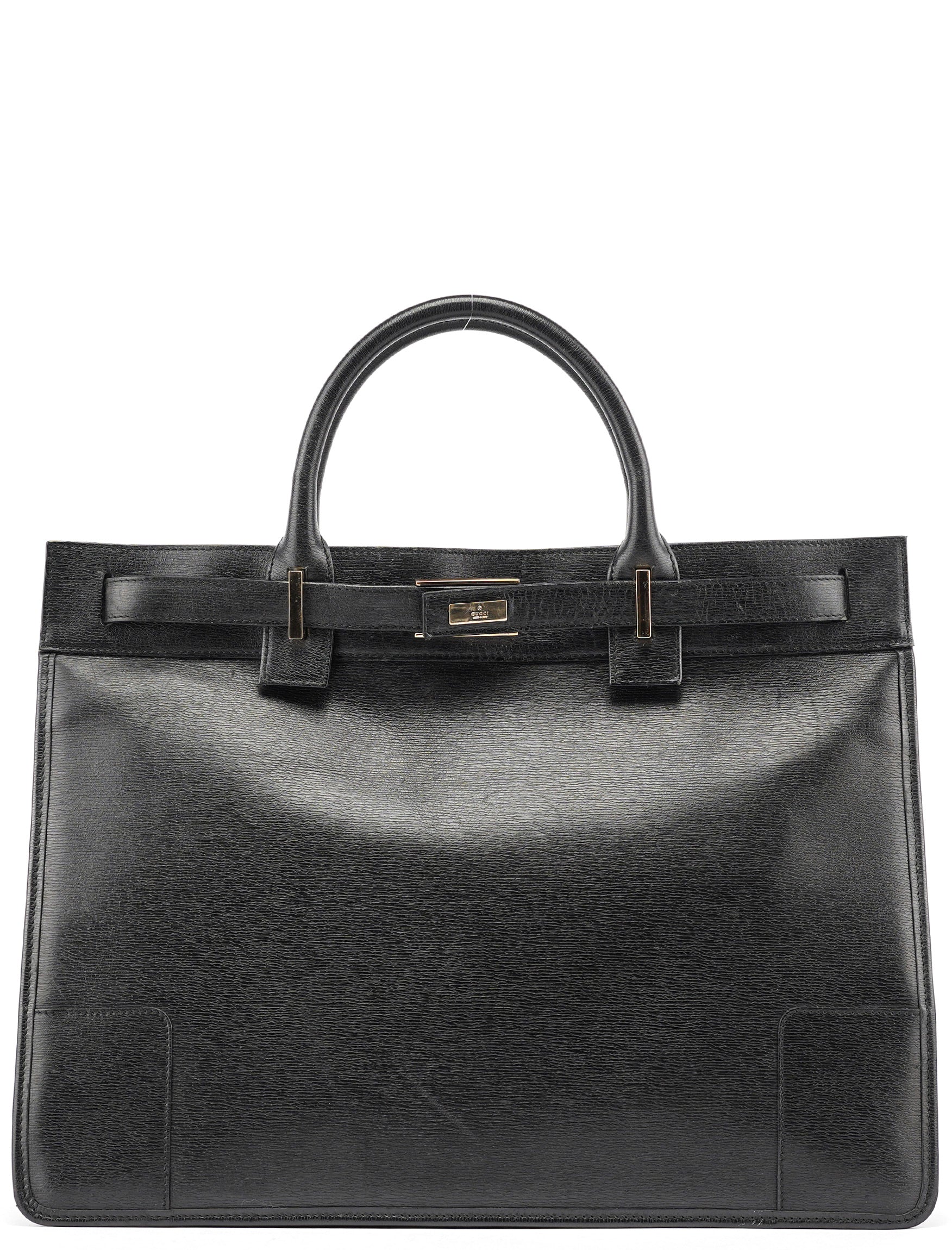 Black Leather Tote Bag