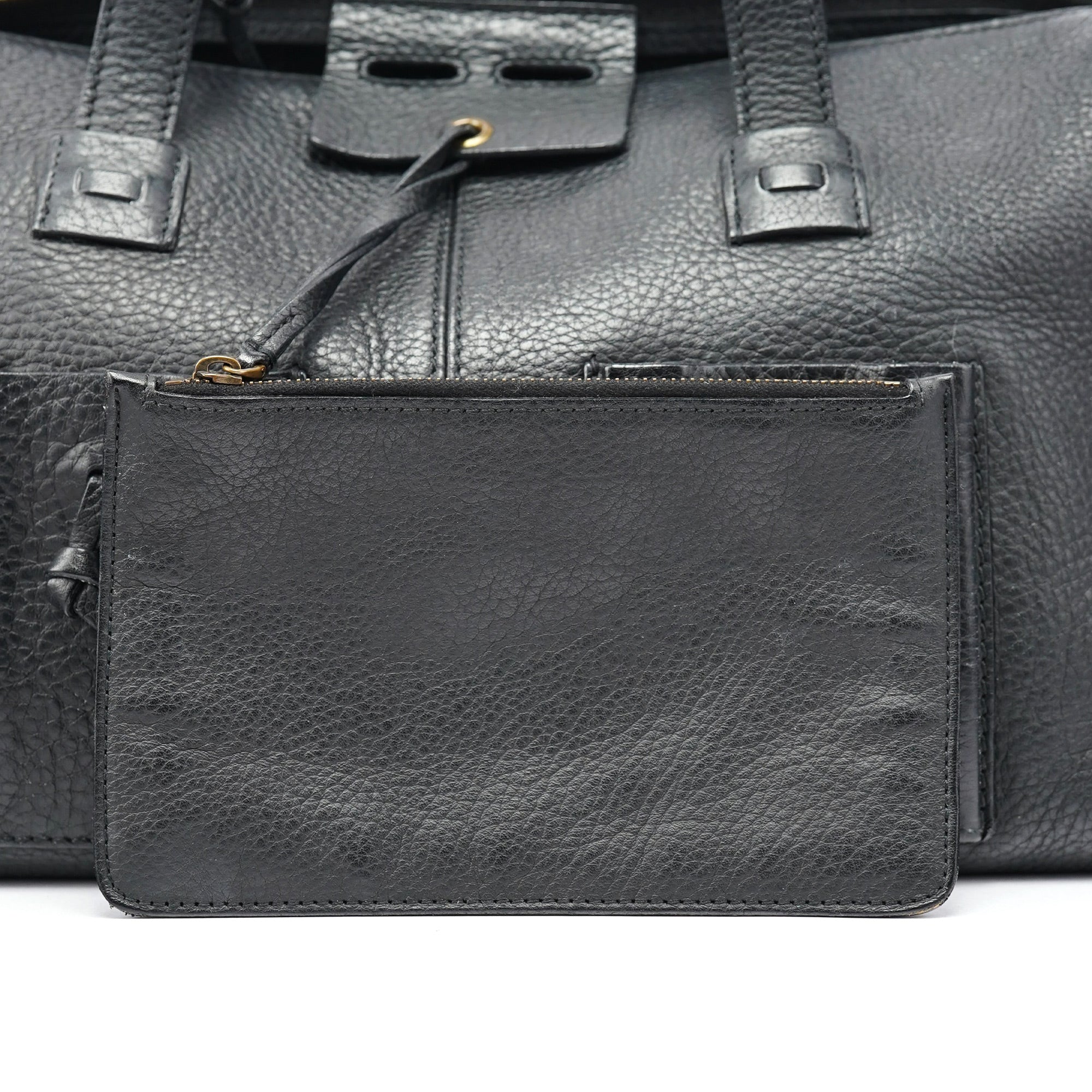 Black Leather Tote Bag