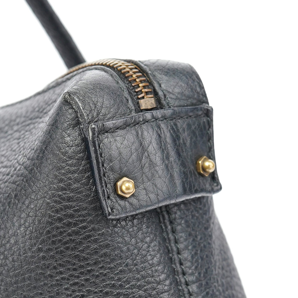 Black Leather Tote Bag