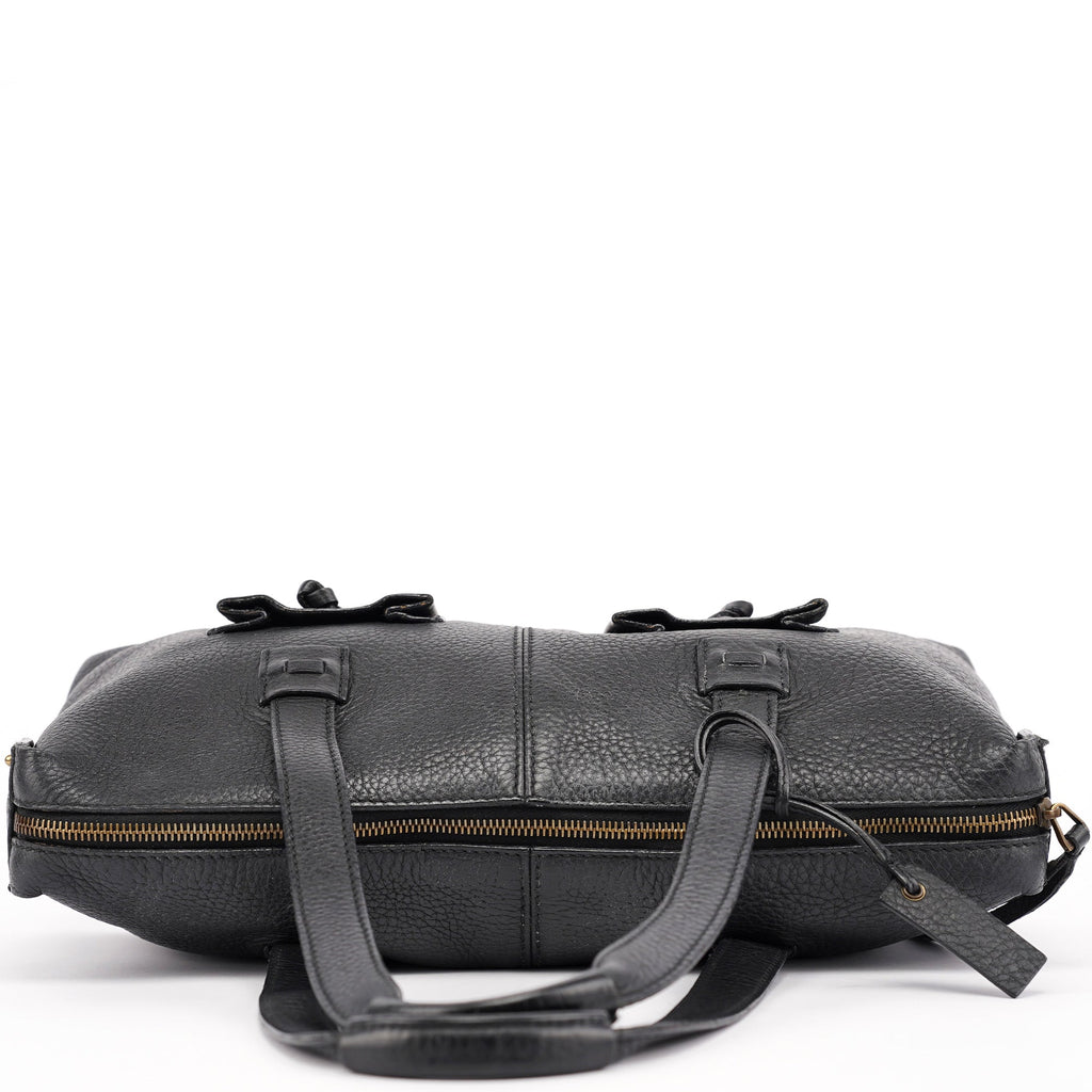 Black Leather Tote Bag