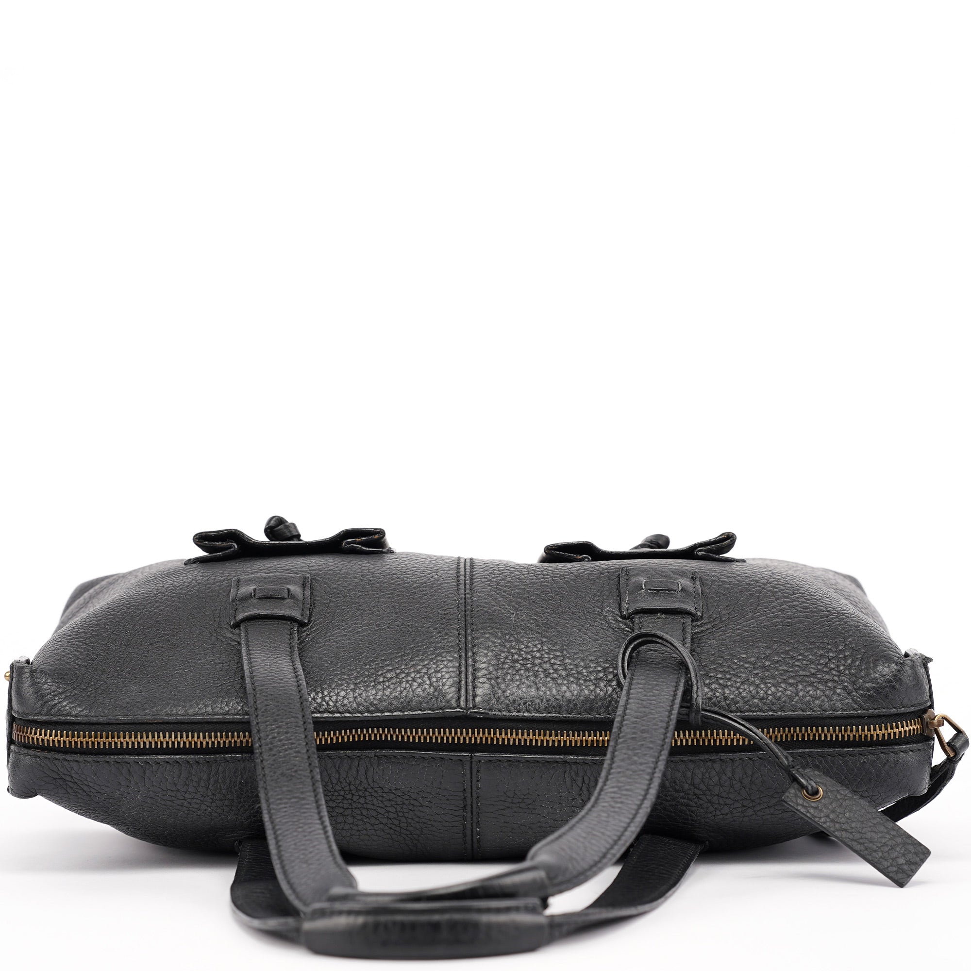 Black Leather Tote Bag
