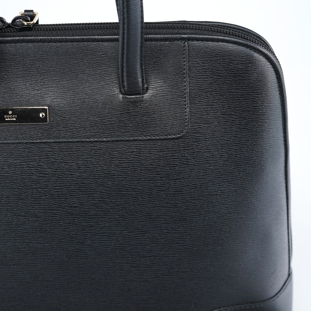 Black Leather Tote Bag