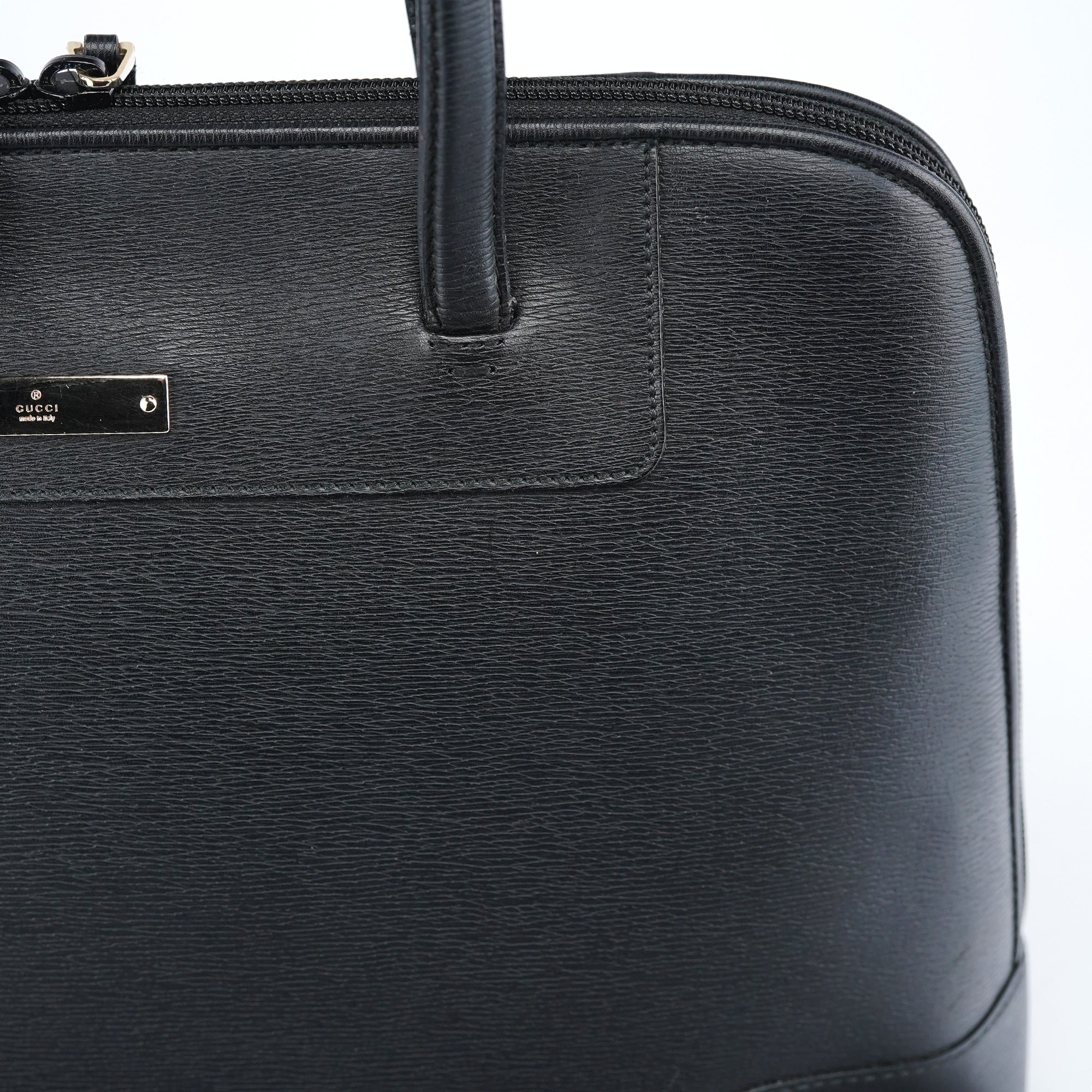Black Leather Tote Bag
