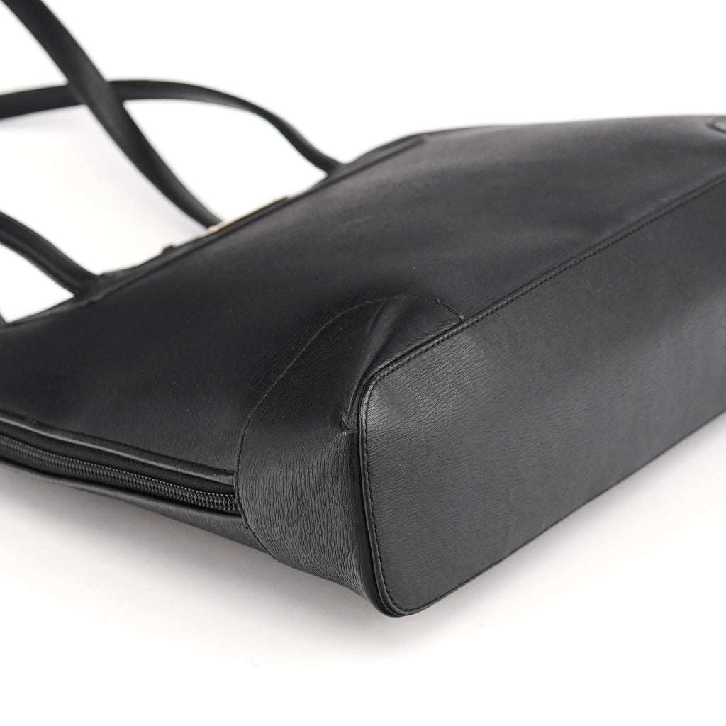 Black Leather Tote Bag