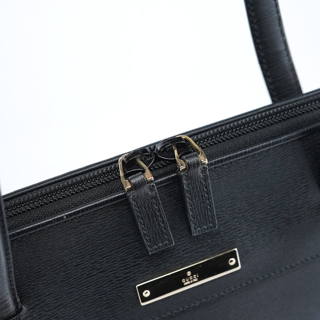 Black Leather Tote Bag