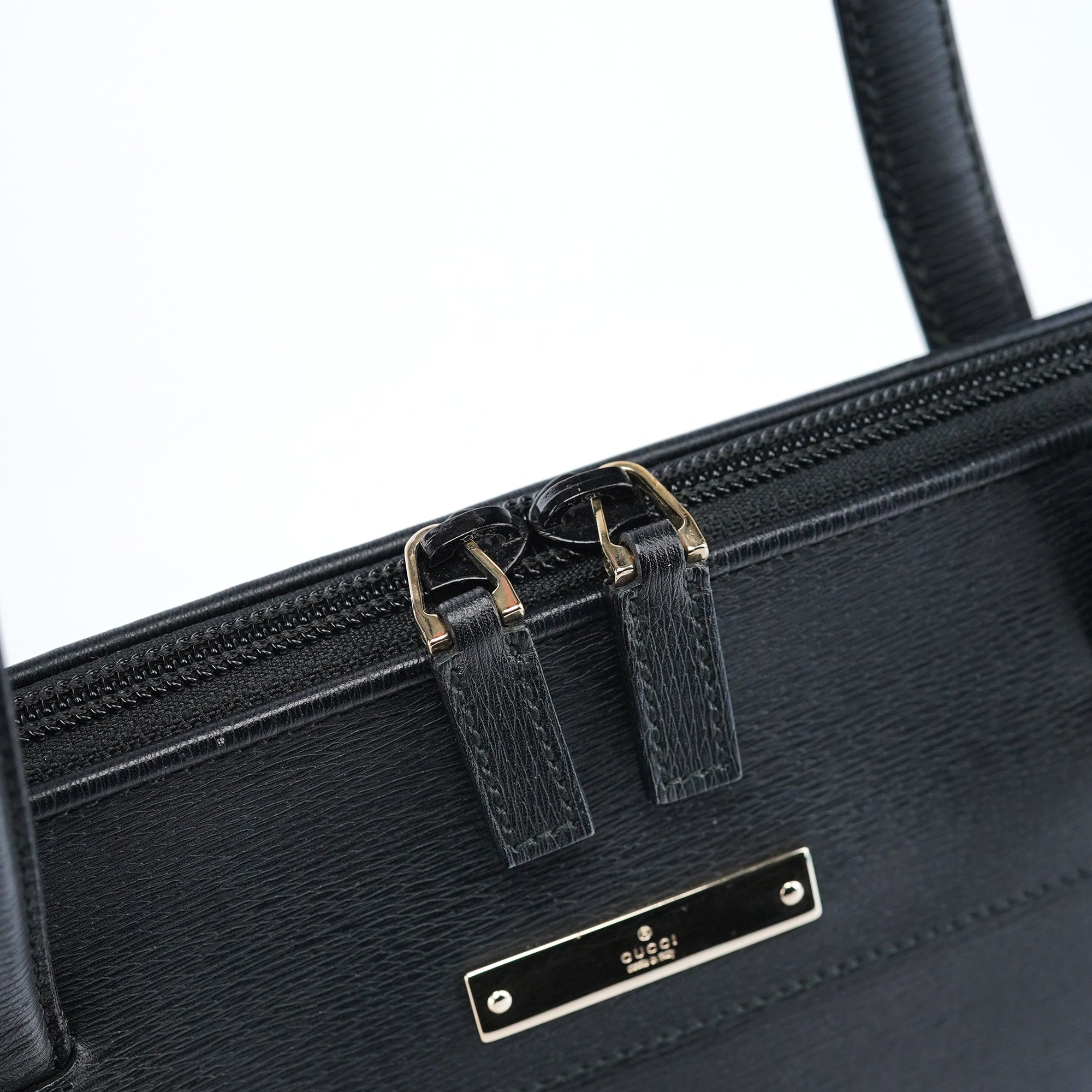 Black Leather Tote Bag