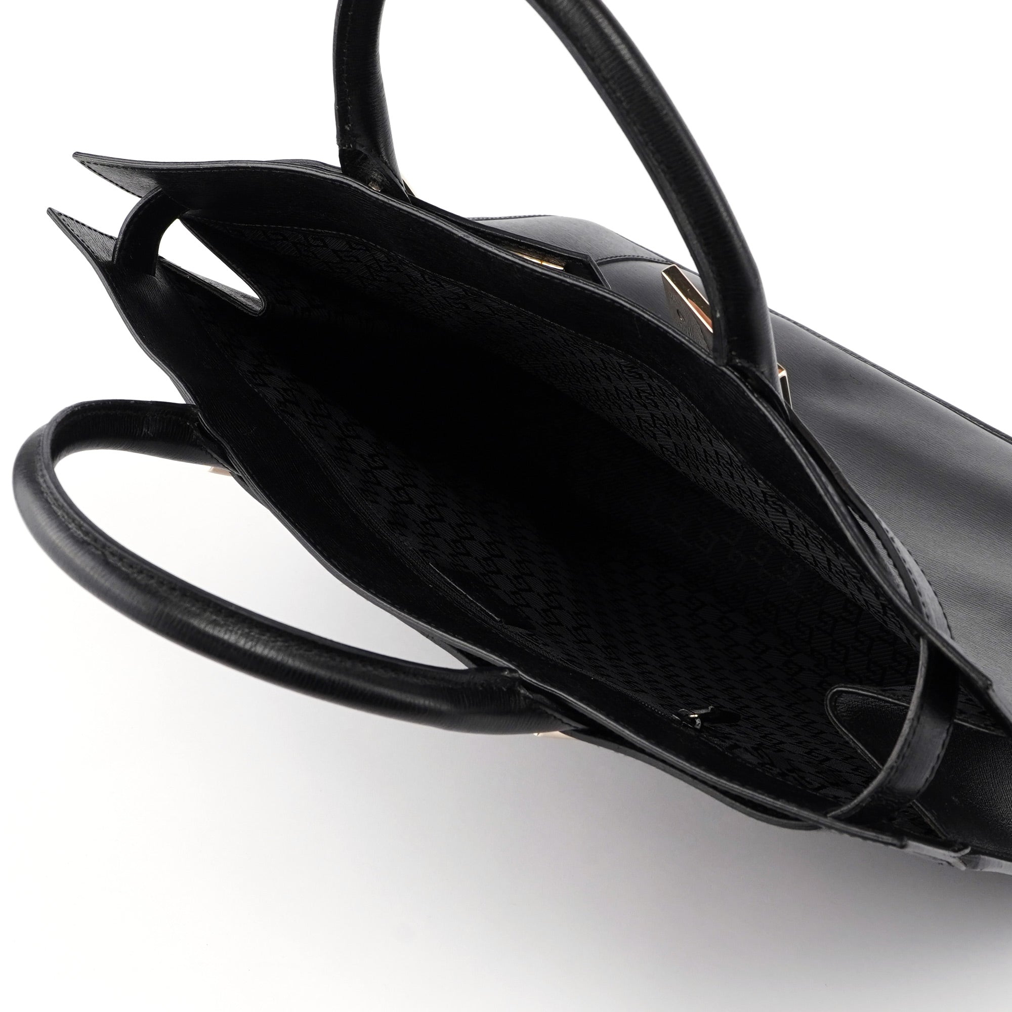 Black Leather Tote Bag