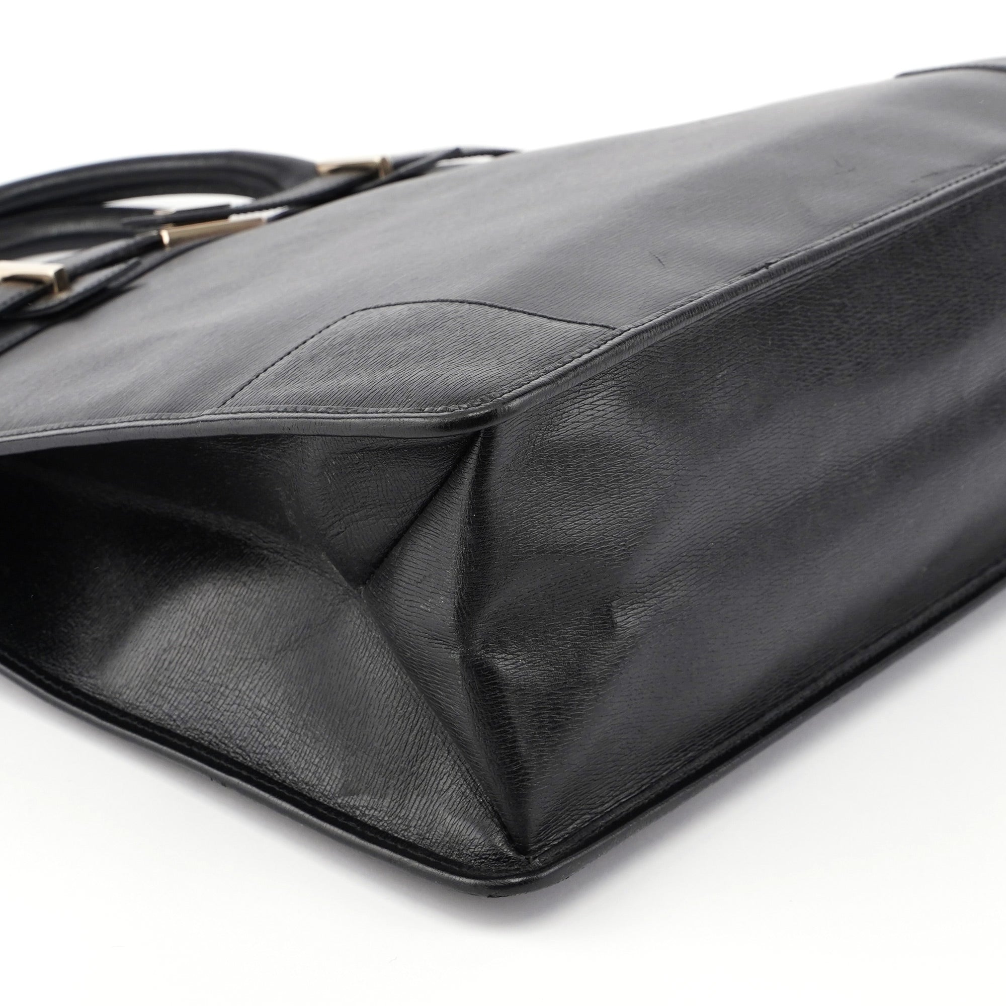 Black Leather Tote Bag