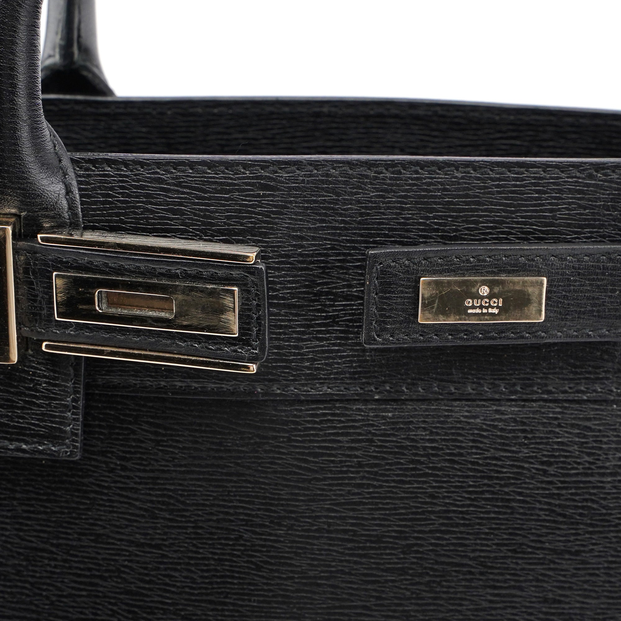 Black Leather Tote Bag