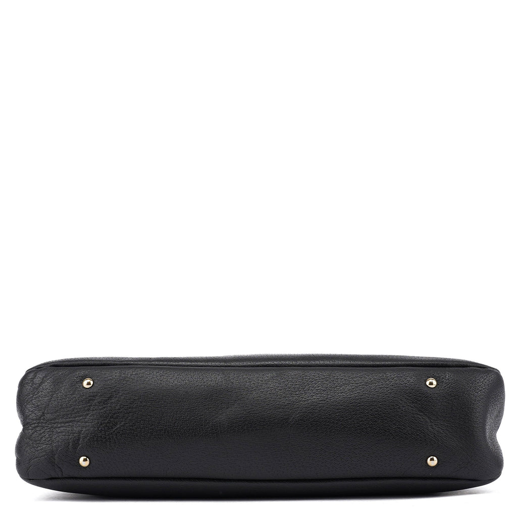 Black Leather Tote Bag