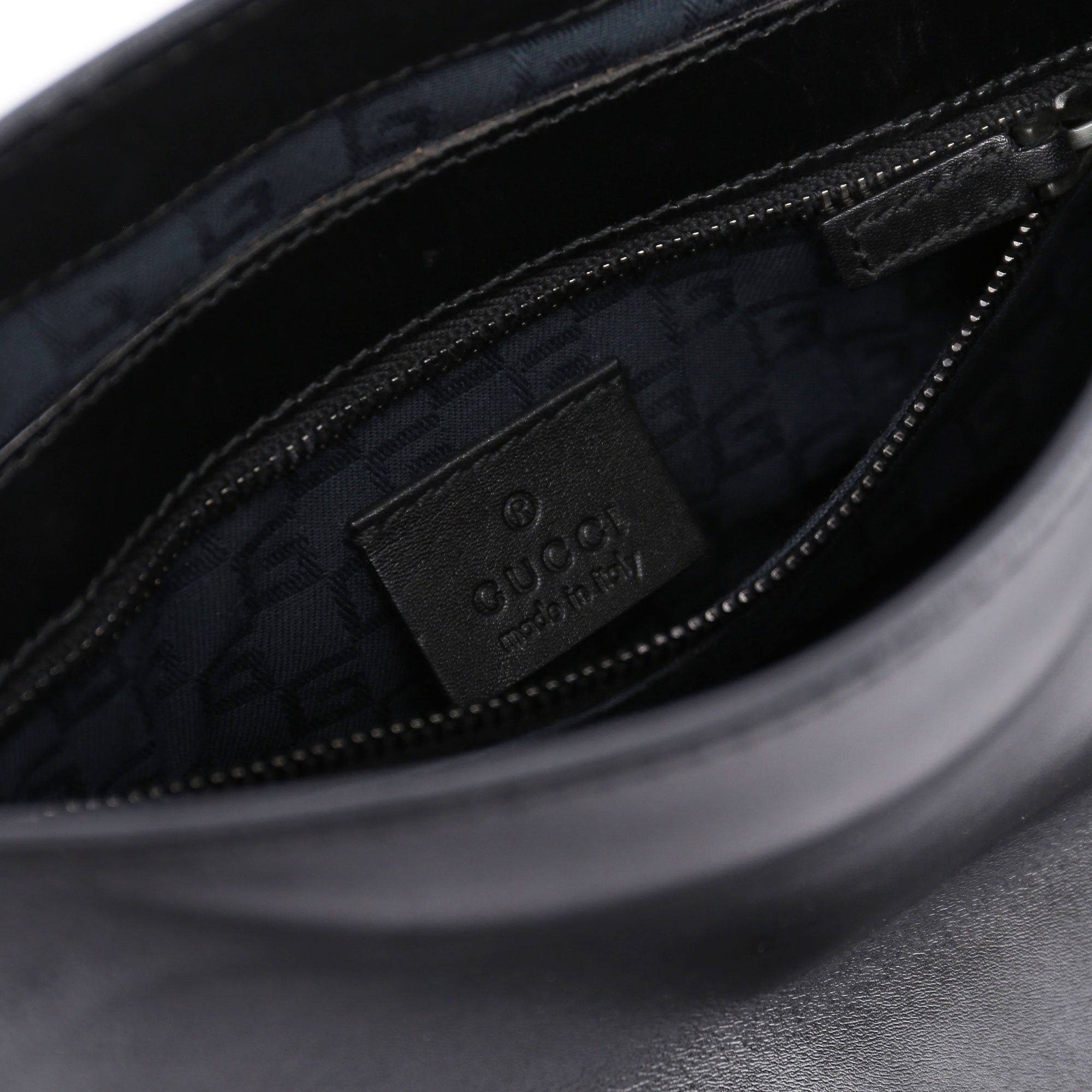 Black Leather Wood Handle Bag