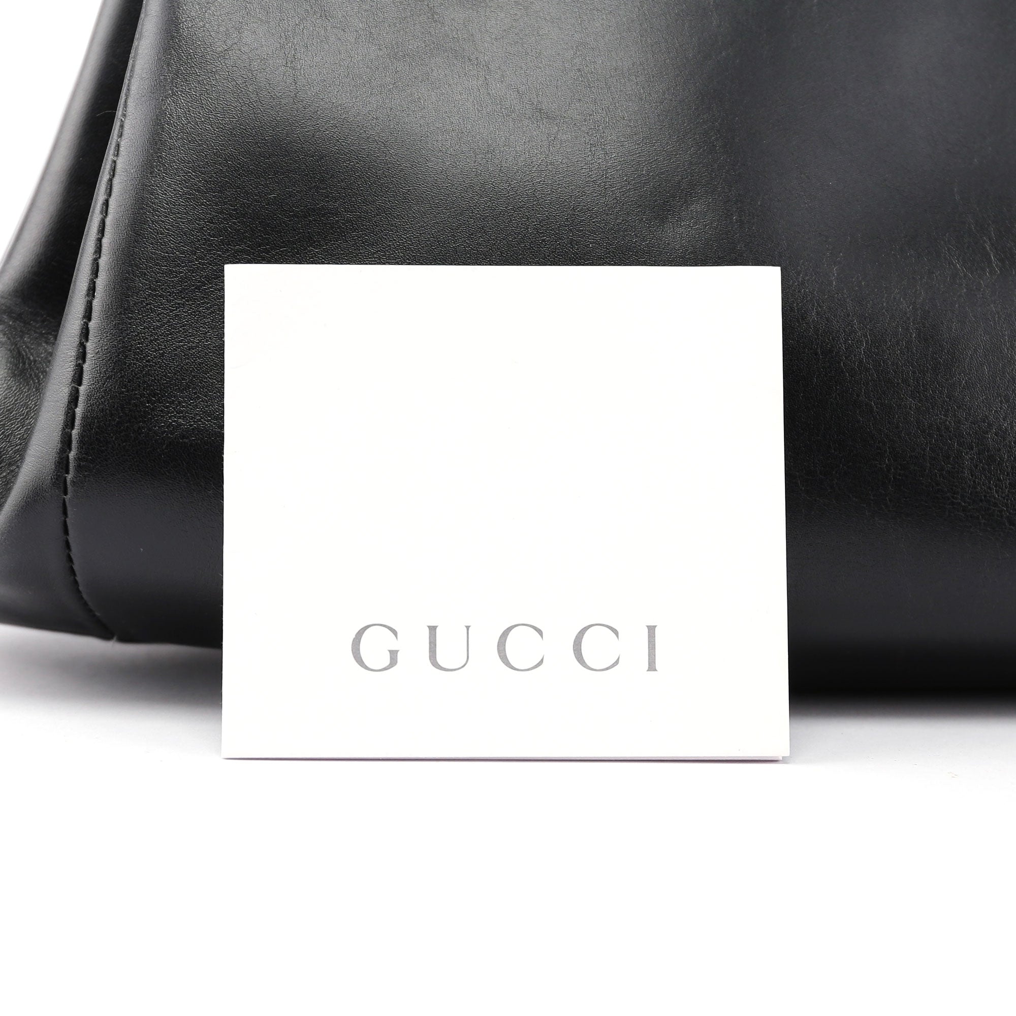 Black Leather Wood Handle Bag