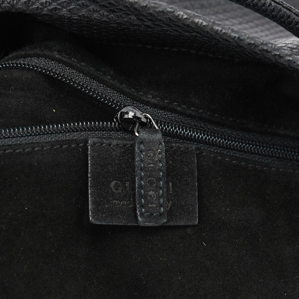 Black Lizard Embossed Tassel Tote Bag