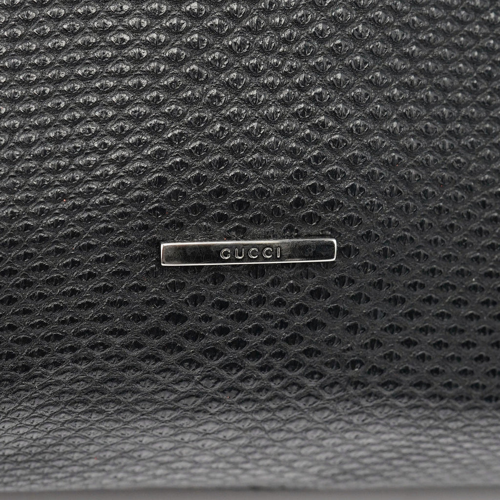 Black Lizard Embossed Tassel Tote Bag