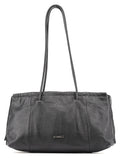 Black Lizard Embossed Tassel Tote Bag