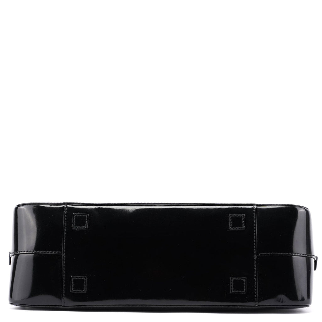 Black Patent Leather Bamboo 2-Way Tote