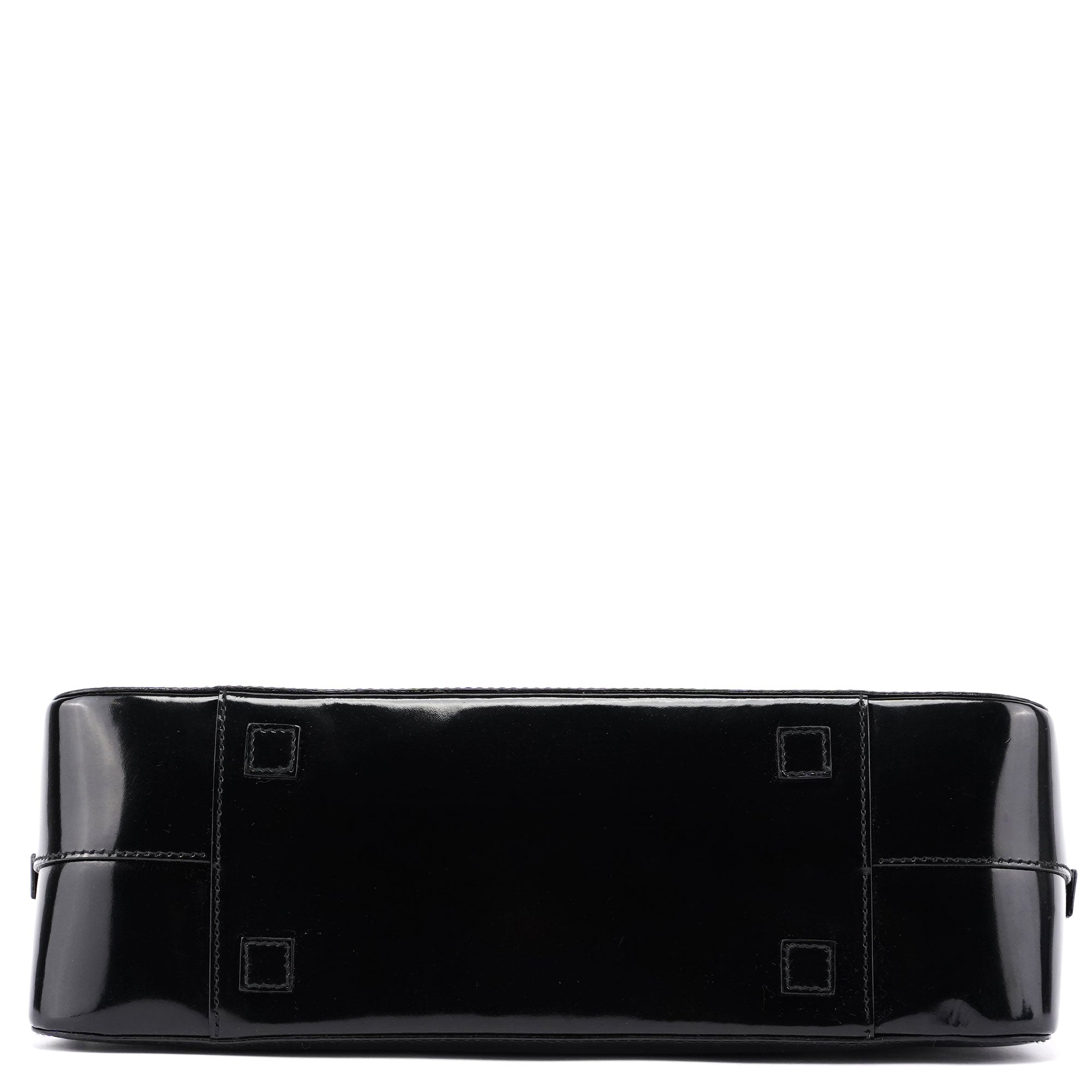 Black Patent Leather Bamboo 2-Way Tote
