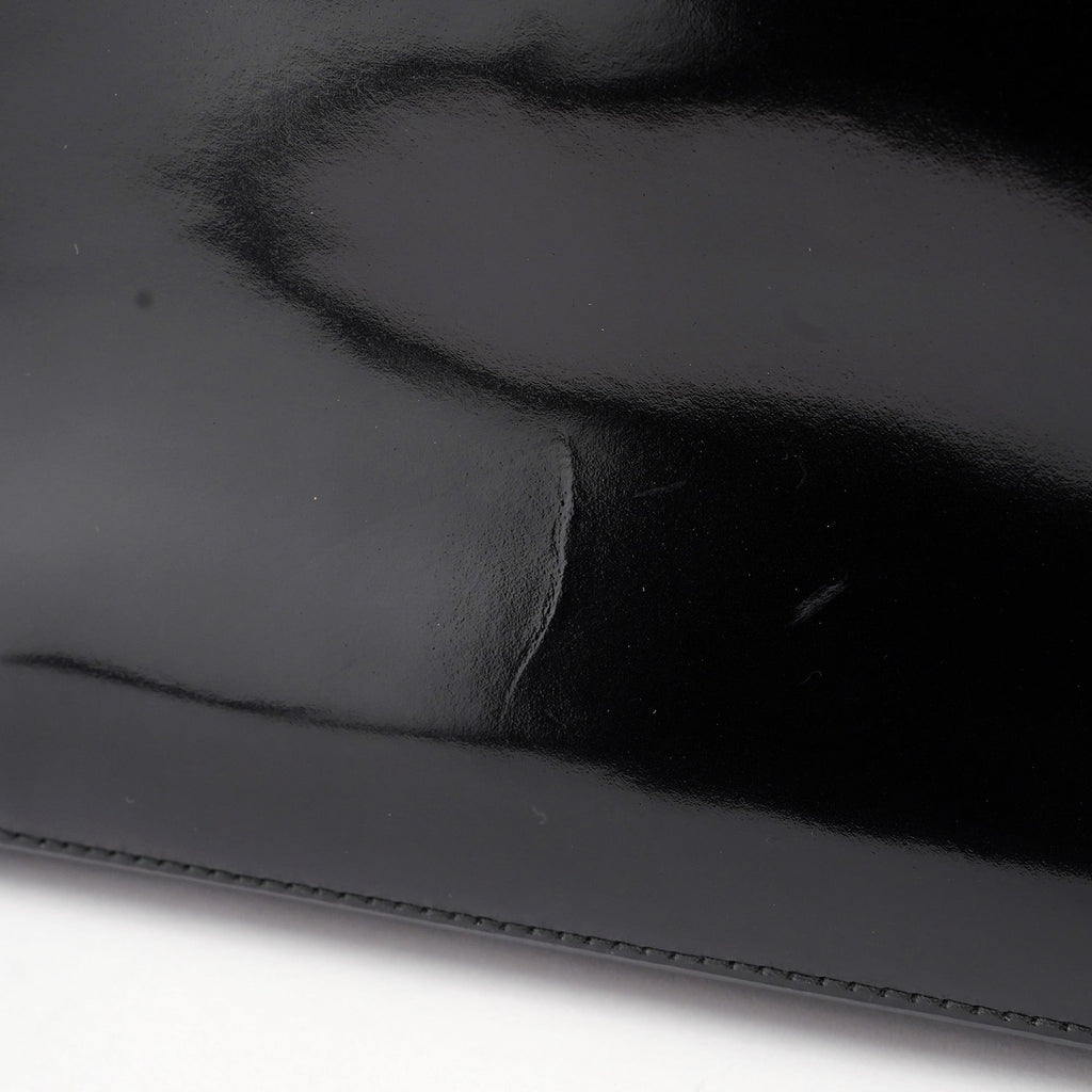 Black Patent Leather Bamboo 2-Way Tote