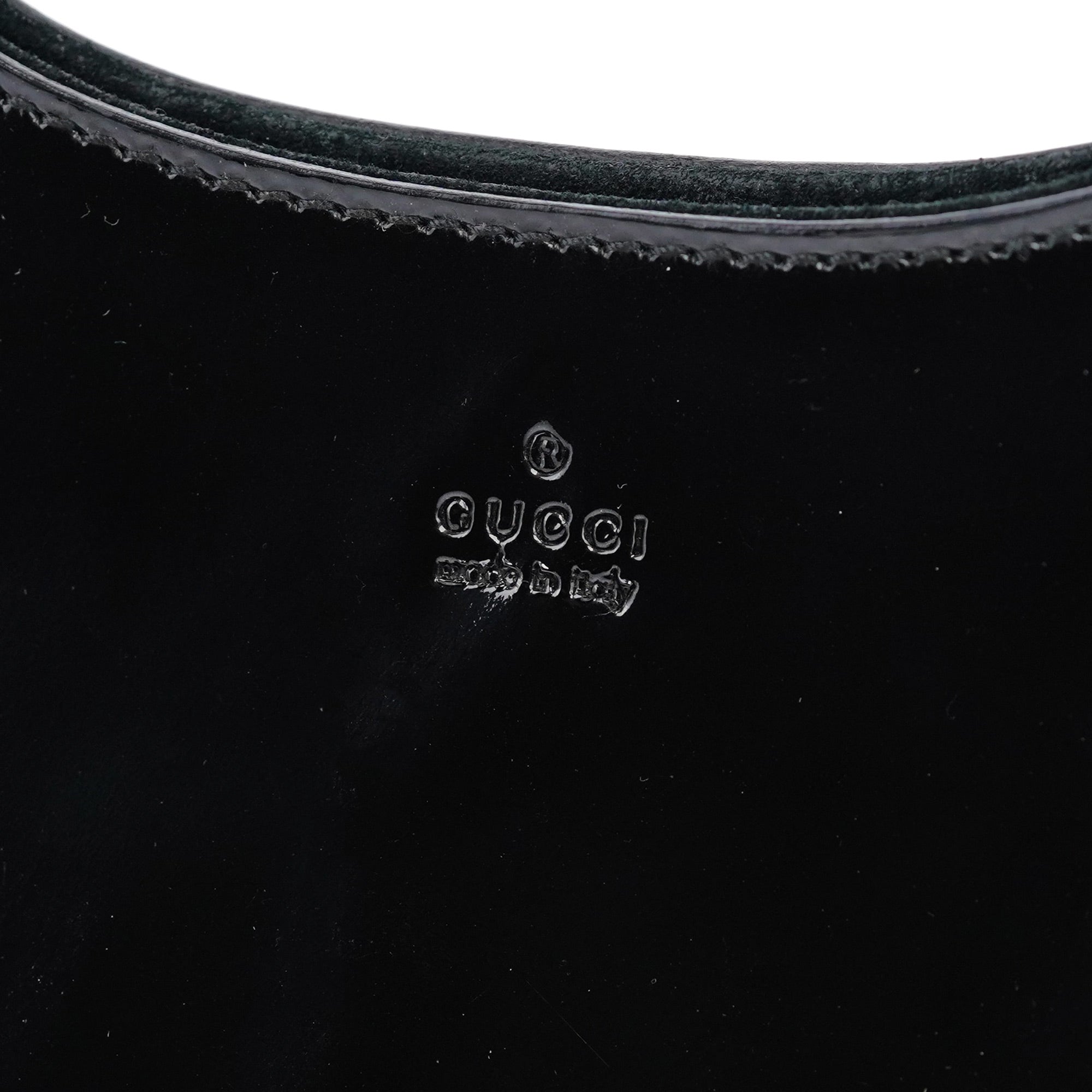 Black Patent Leather Bamboo Shoulder Bag