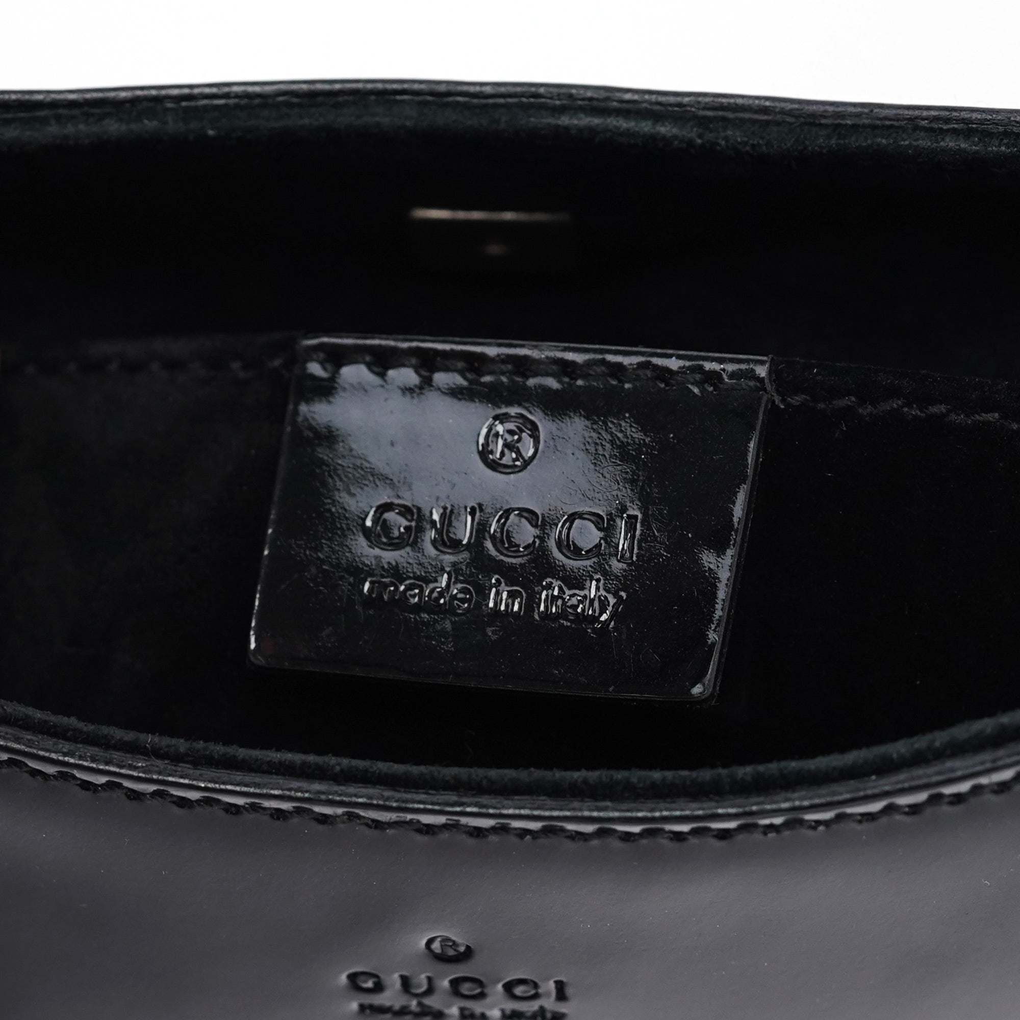 Black Patent Leather Bamboo Shoulder Bag