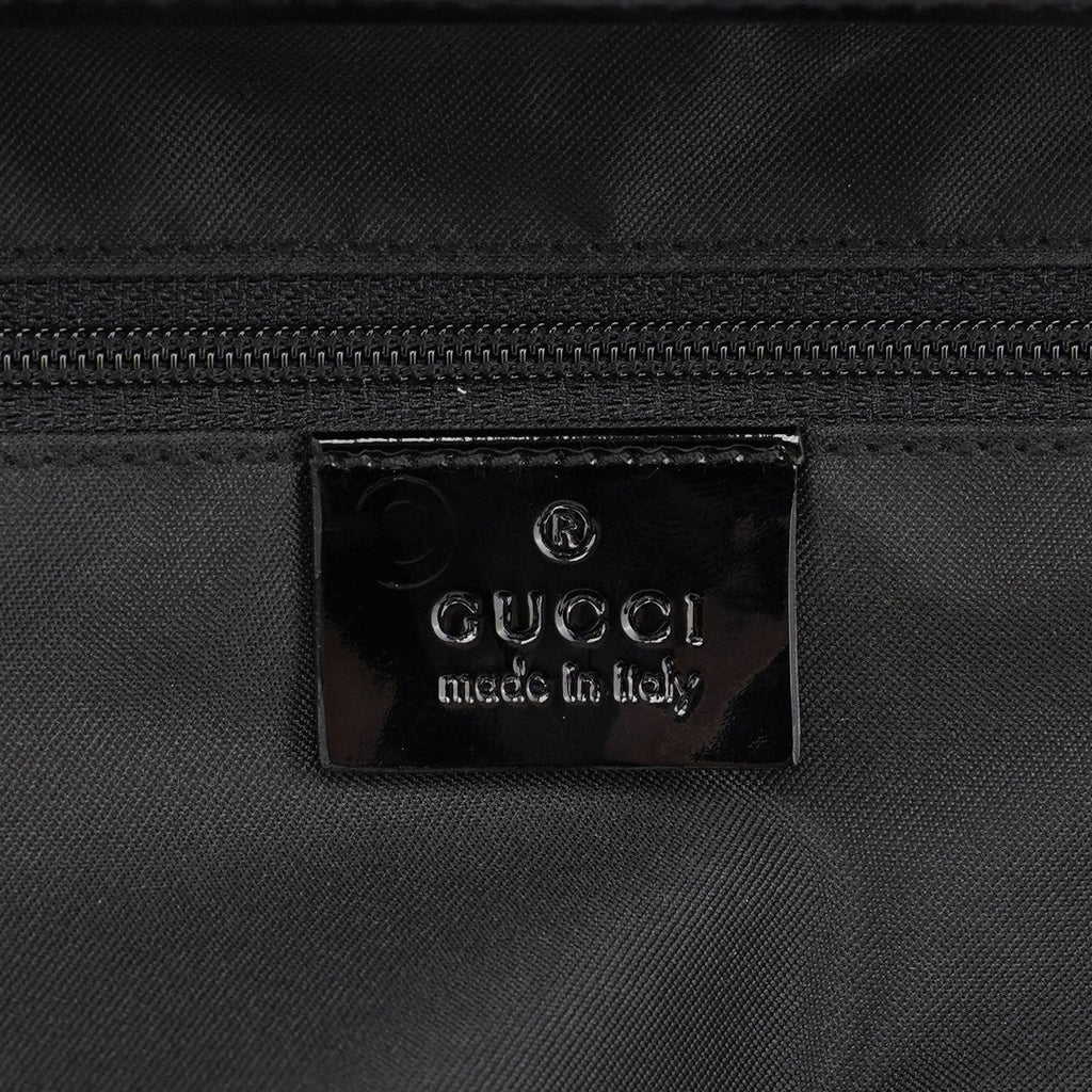 Black Patent Leather Bamboo Tote