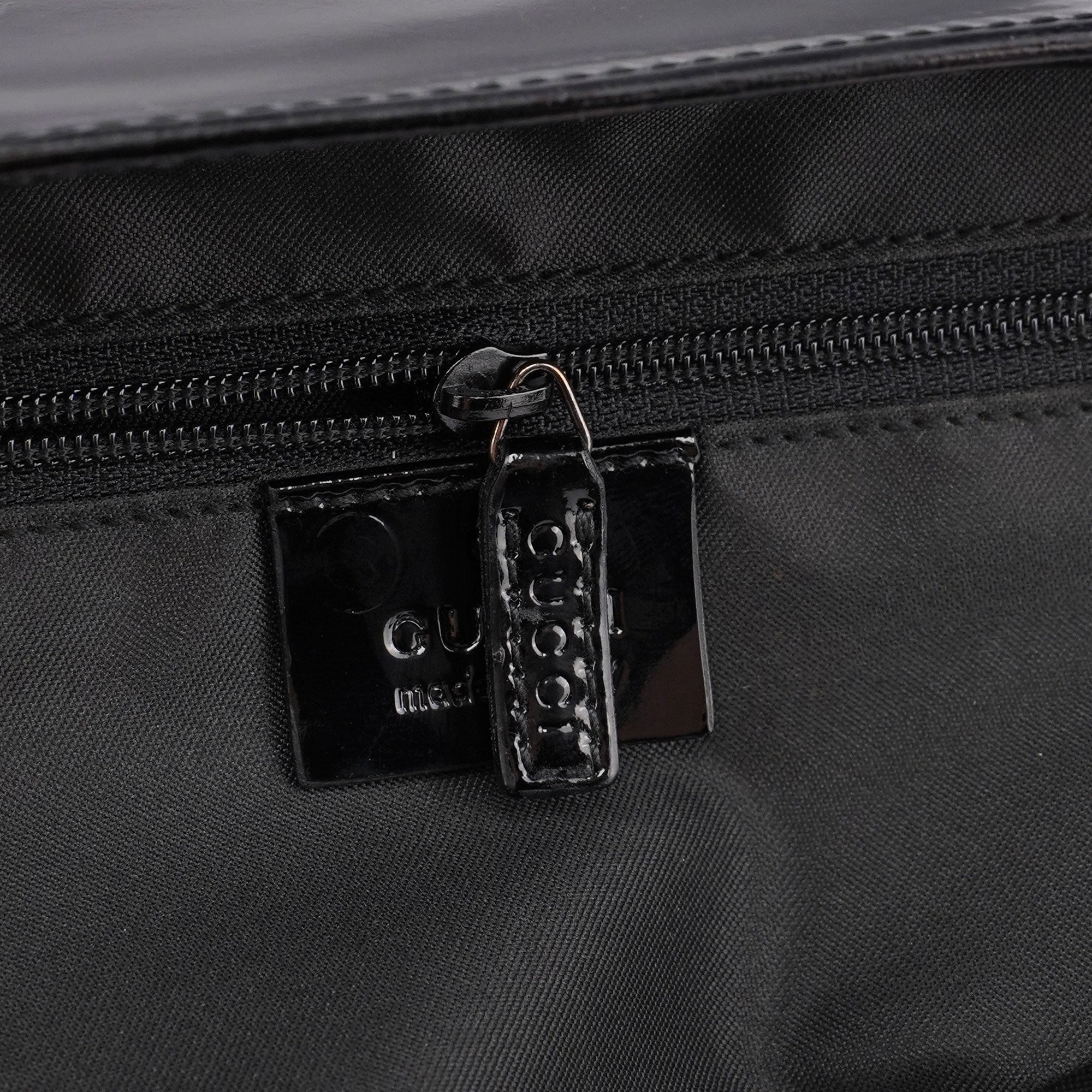 Black Patent Leather Bamboo Tote