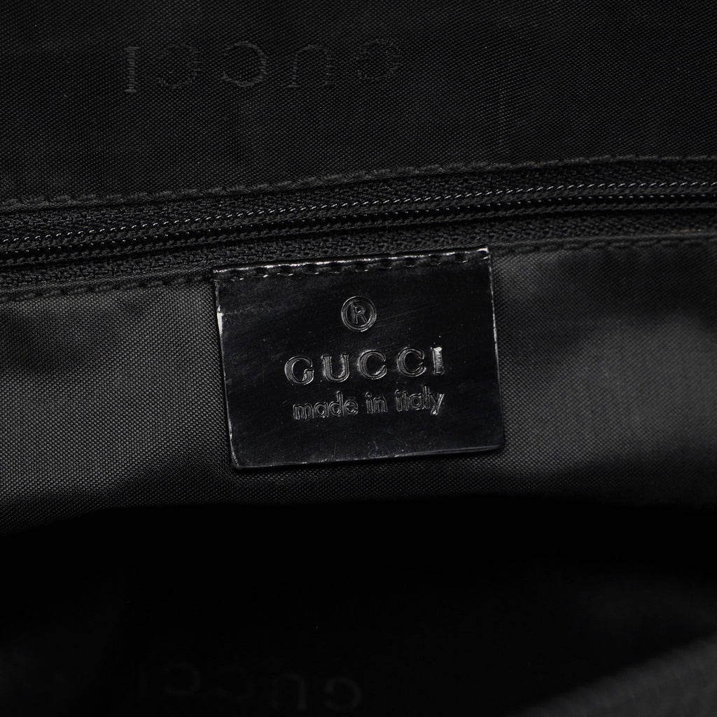 Black Patent Leather Bamboo Tote