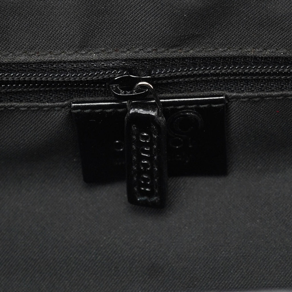 Black Patent Leather Bamboo Tote Bag