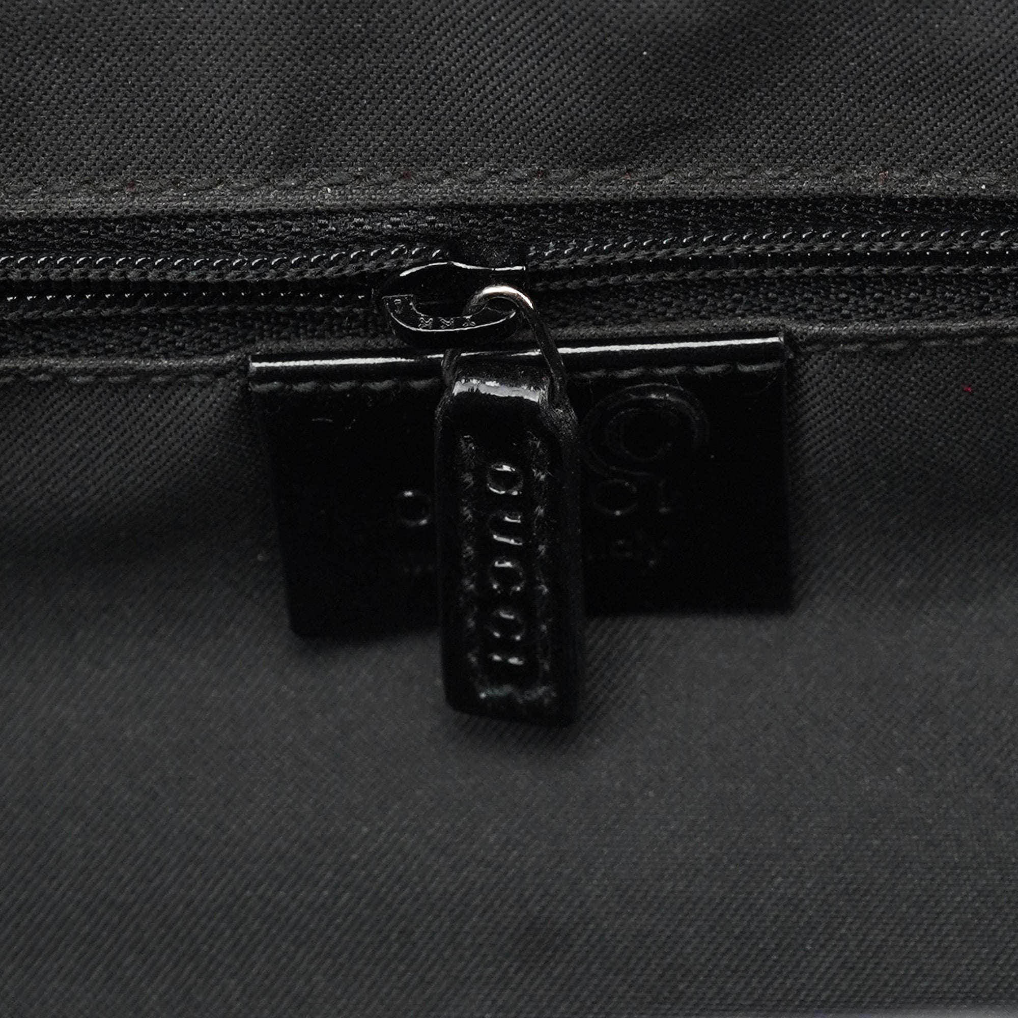 Black Patent Leather Bamboo Tote Bag